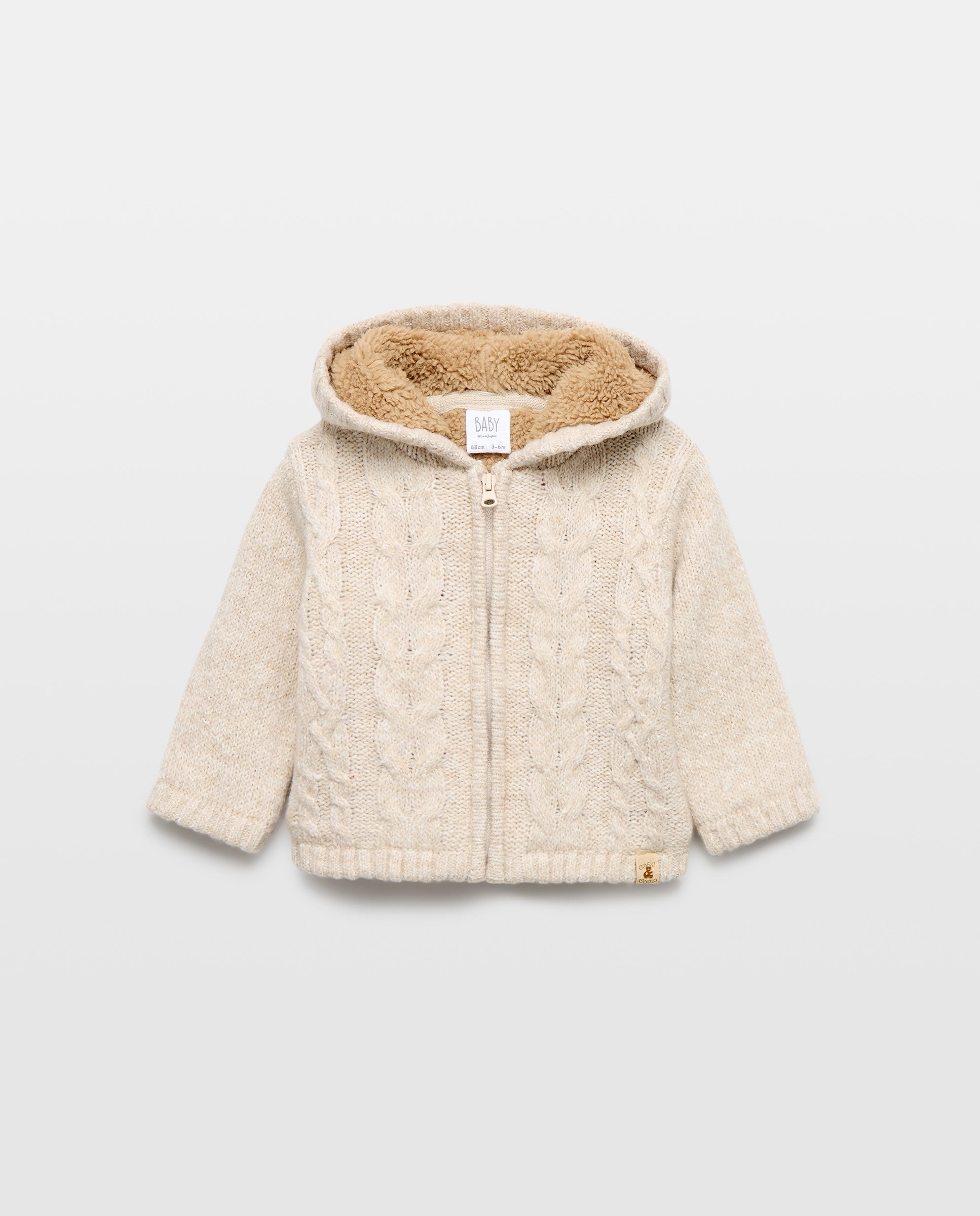 Chaqueta con capucha y aranes de bebe - Baby El Corte Inglés - 120 Crudo 120 Crudo-1