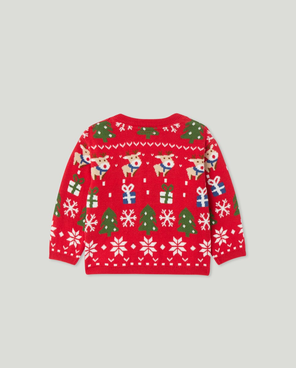 Camisola de Malha Jacquard HOHOHO de Bebé 600 Vermelho-2