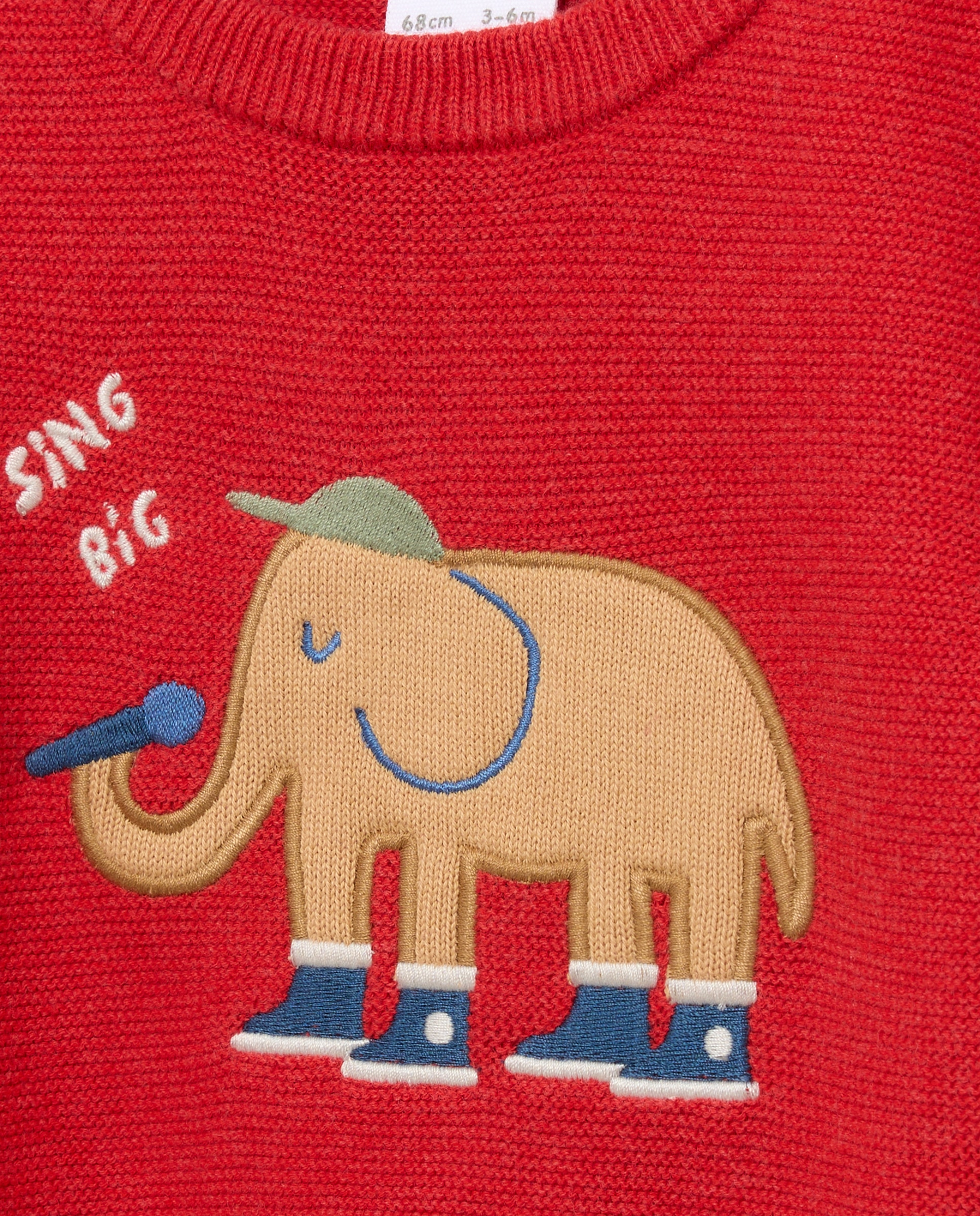 Camisola de Malha de Bebé com Emblema e Malha Entrelaçada Baby El Corte Inglés 600 Vermelho-3