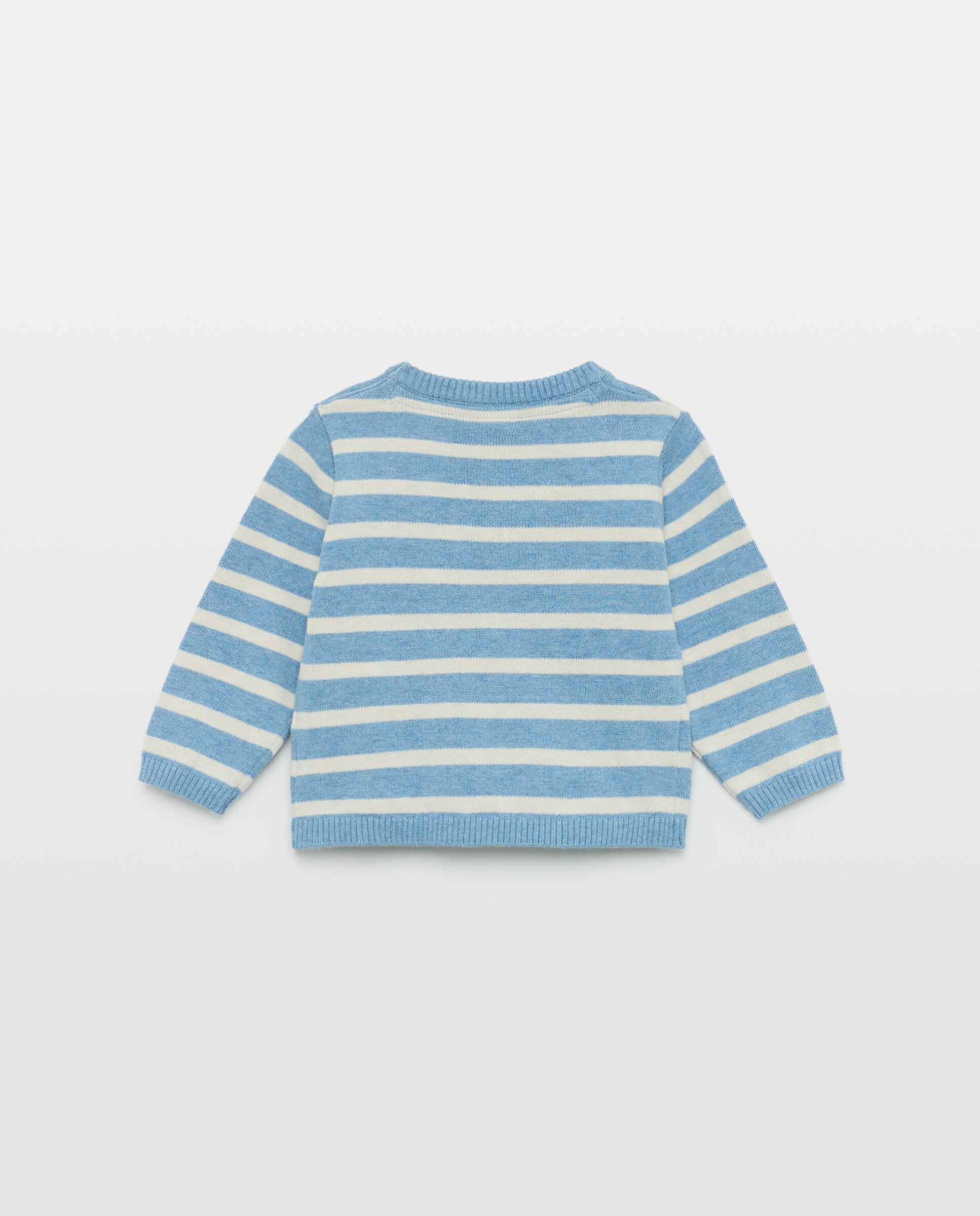 Camisola de Malha Básica de Bebé com Intársia às Riscas Baby El Corte Inglés 400 Azul-2