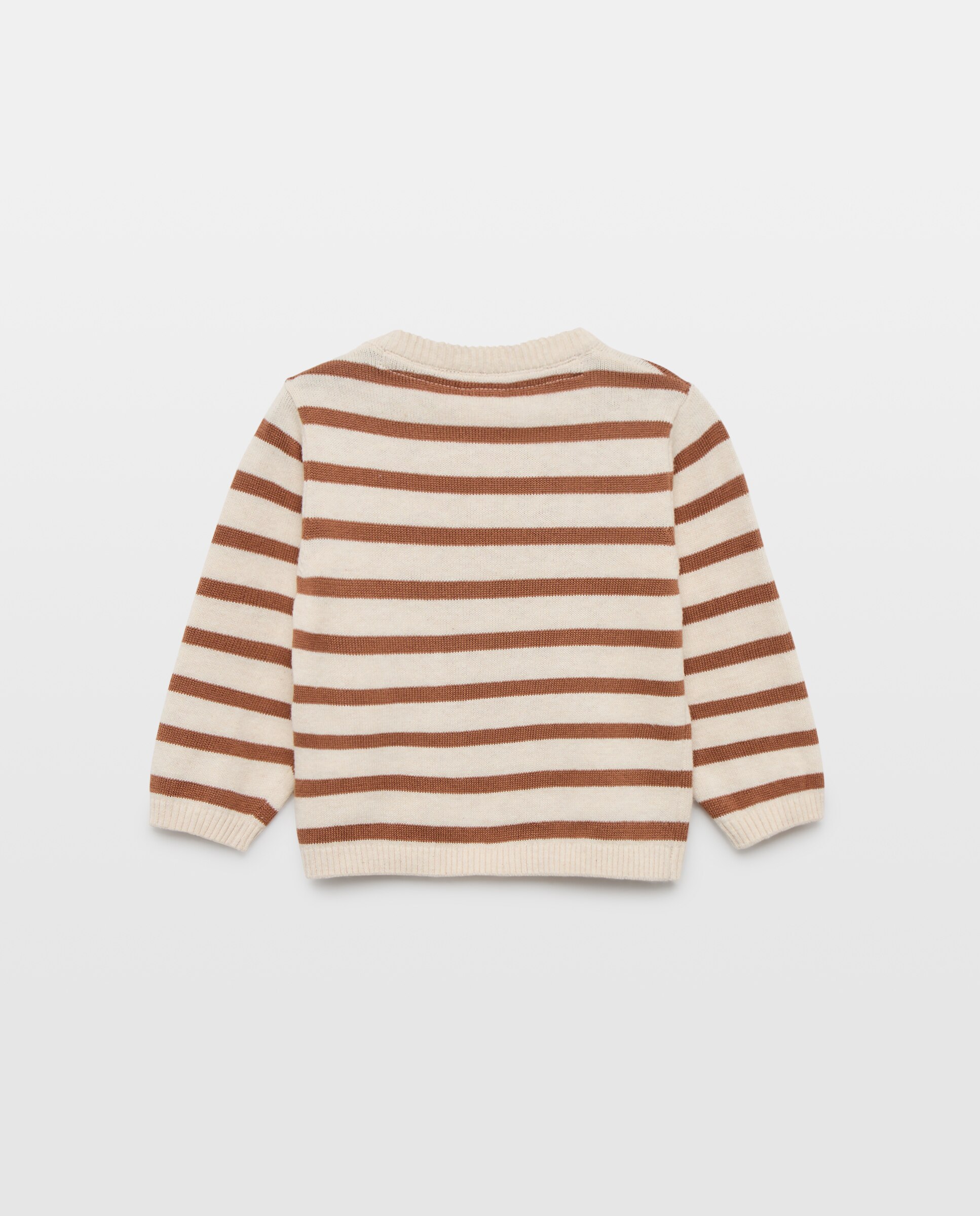 Camisola de Malha Básica de Bebé com Intársia às Riscas Baby El Corte Inglés 120 Cru-2
