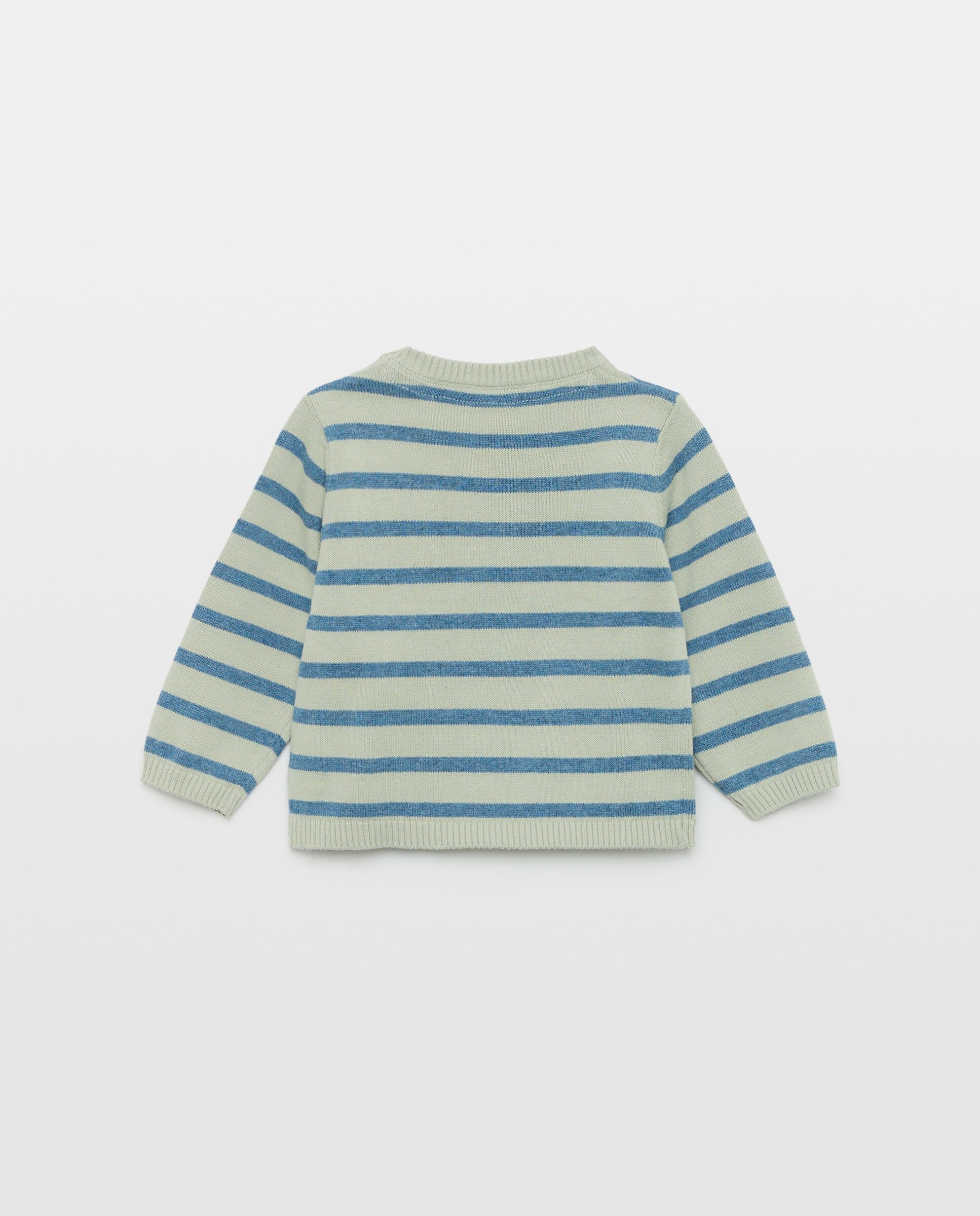 Camisola de Malha Básica de Bebé com Intársia às Riscas Baby El Corte Inglés Verde-2