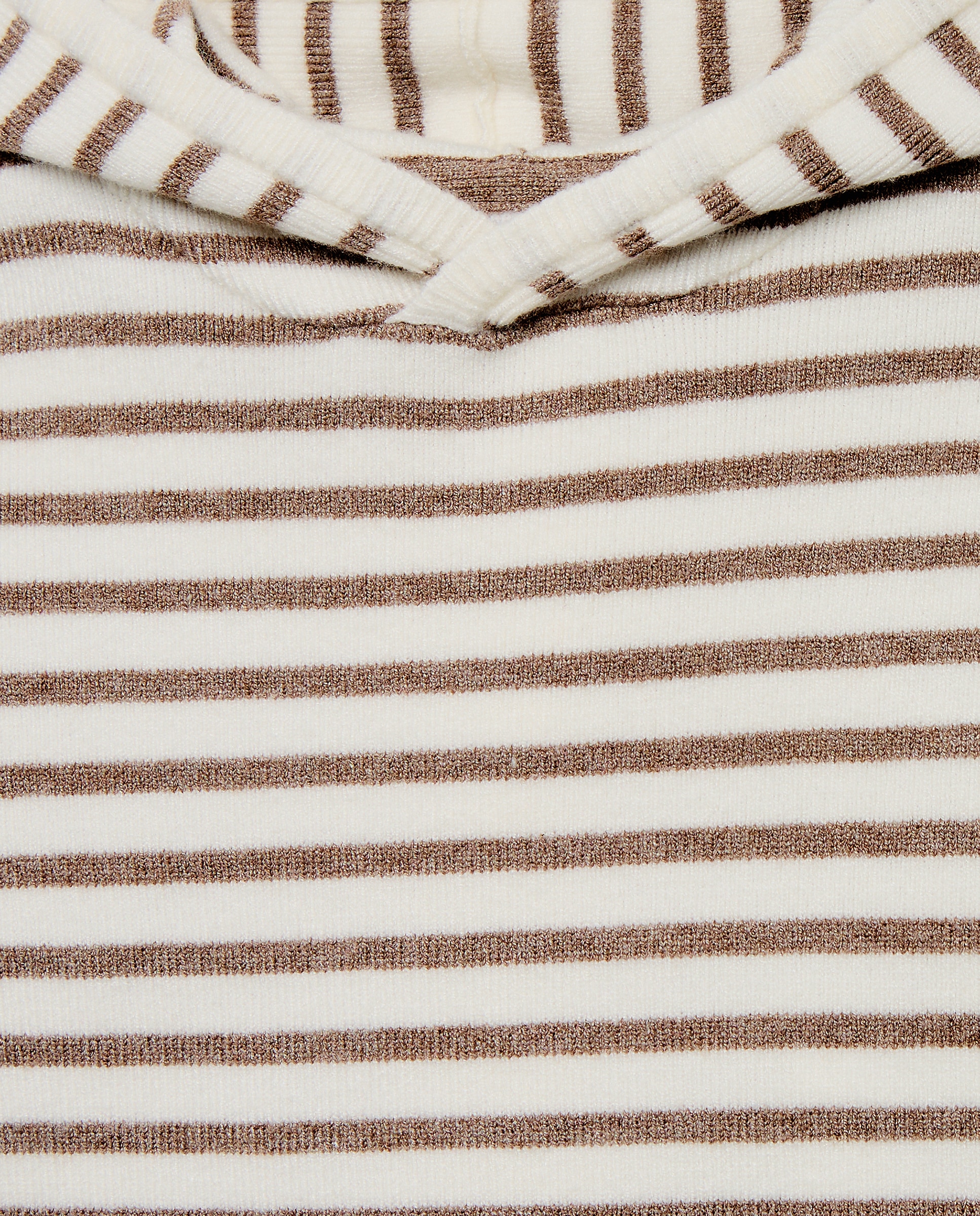 Camisola com Riscas e Capuz de Bebé Vison Claro-3