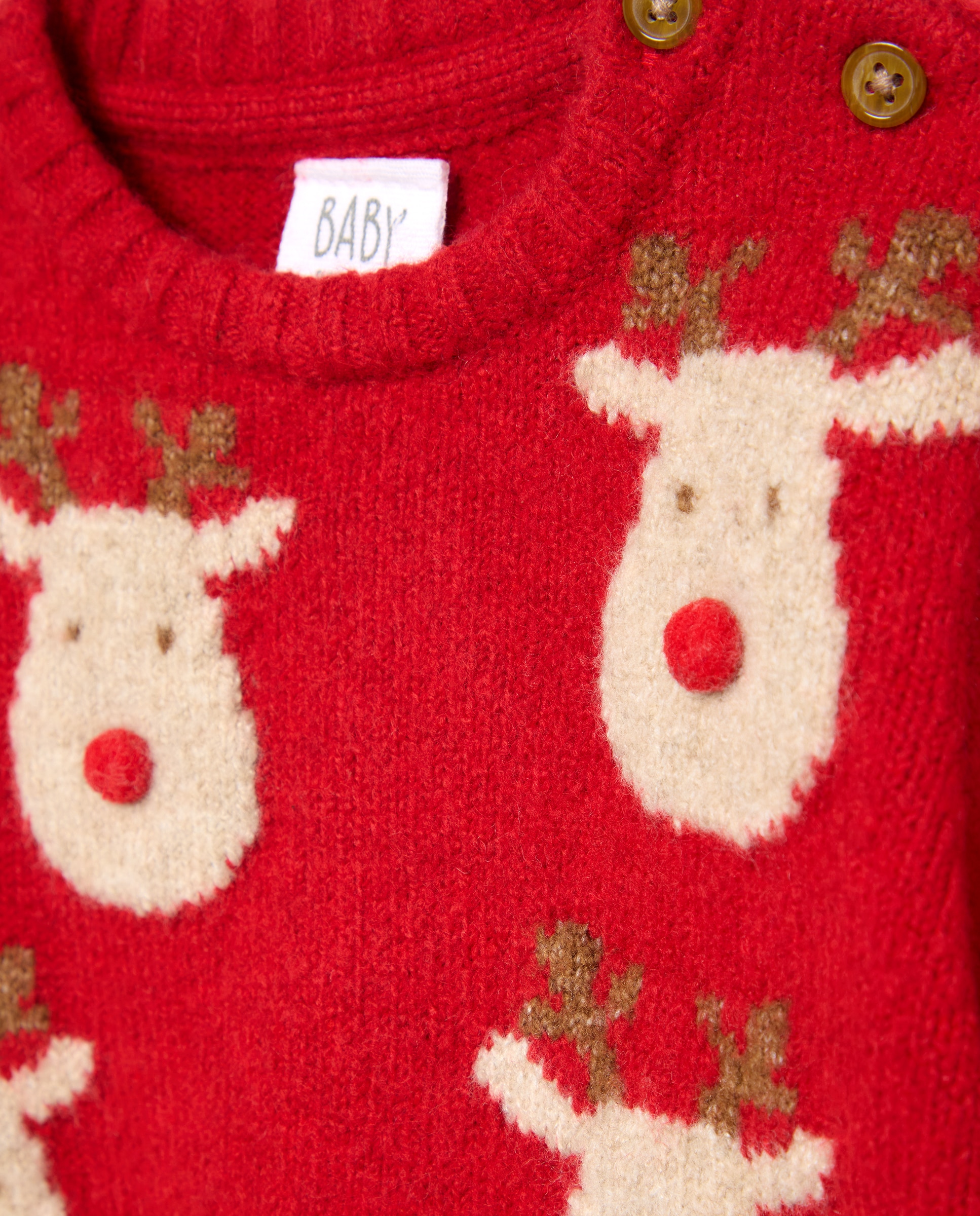 Jersey básico cuello caja detalle de Navidad con árbol de bebé - Baby El Corte Inglés - 600 Rojo 600 Rojo-3