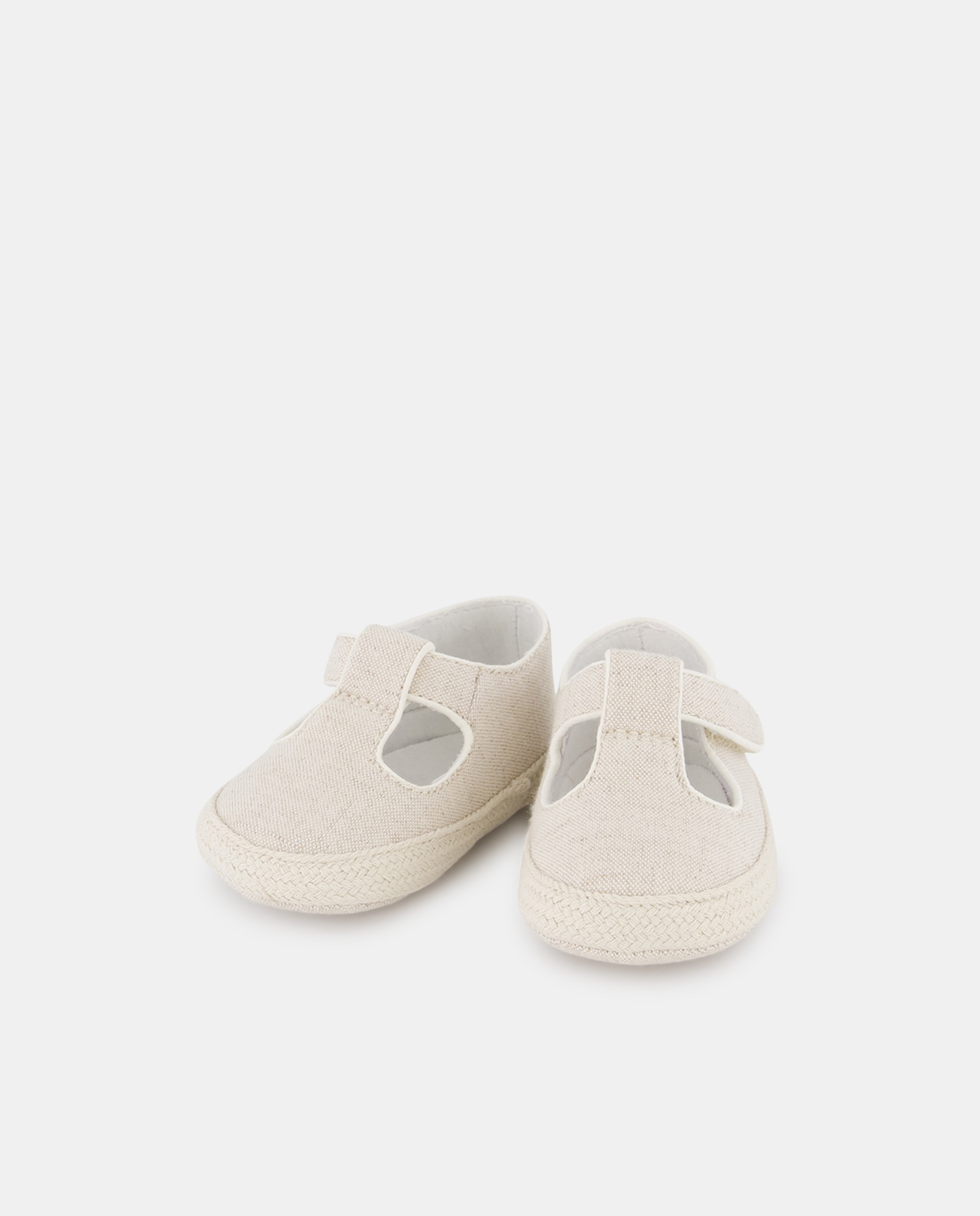 Sapatos de Presilha Flexíveis de Lona de Bebé Baby El Corte Inglés 120 Cru-2