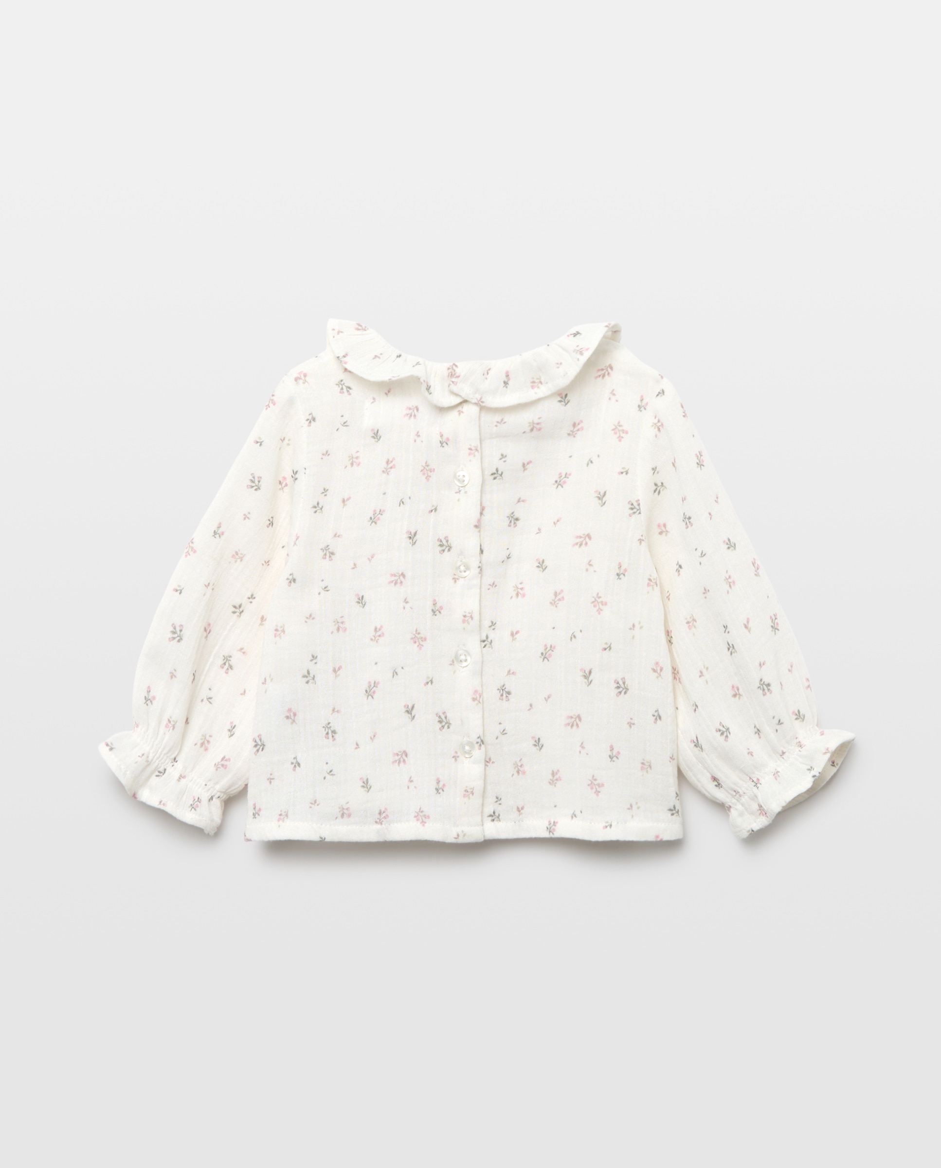 Camisa de Bebé com Gola Rosa-2