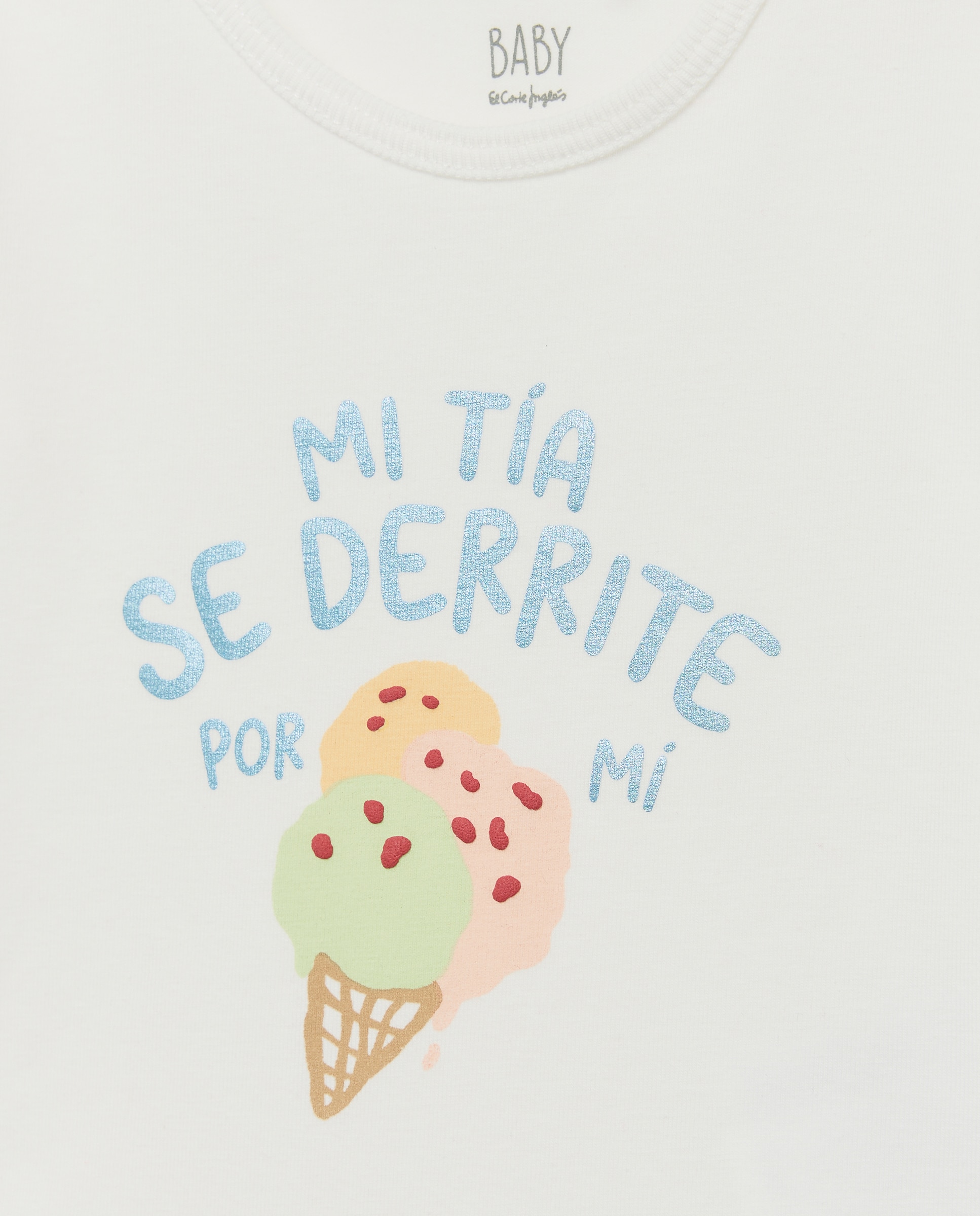Imagen 3 de Body de bebé de manga corta con mensaje - Baby El Corte Inglés - Blanco roto Blanco roto