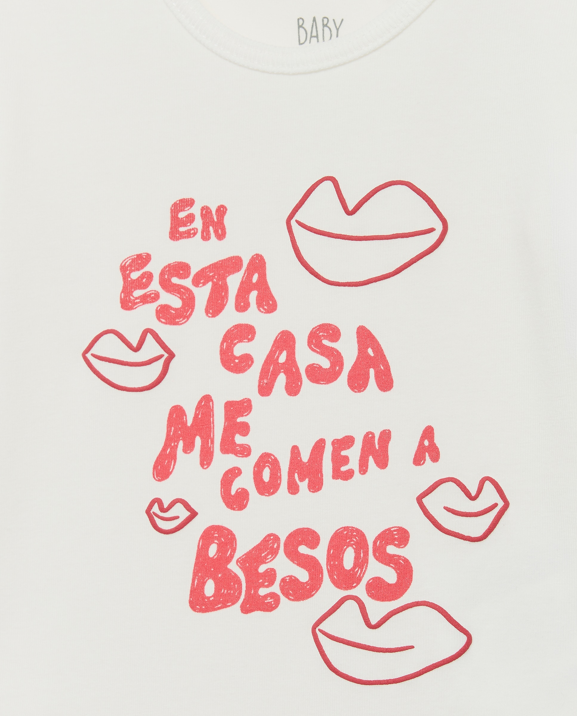 Imagen 3 de Body de bebé con mensaje "en esta casa me comen a besos " - Baby El Corte Inglés - Blanco roto Blanco roto