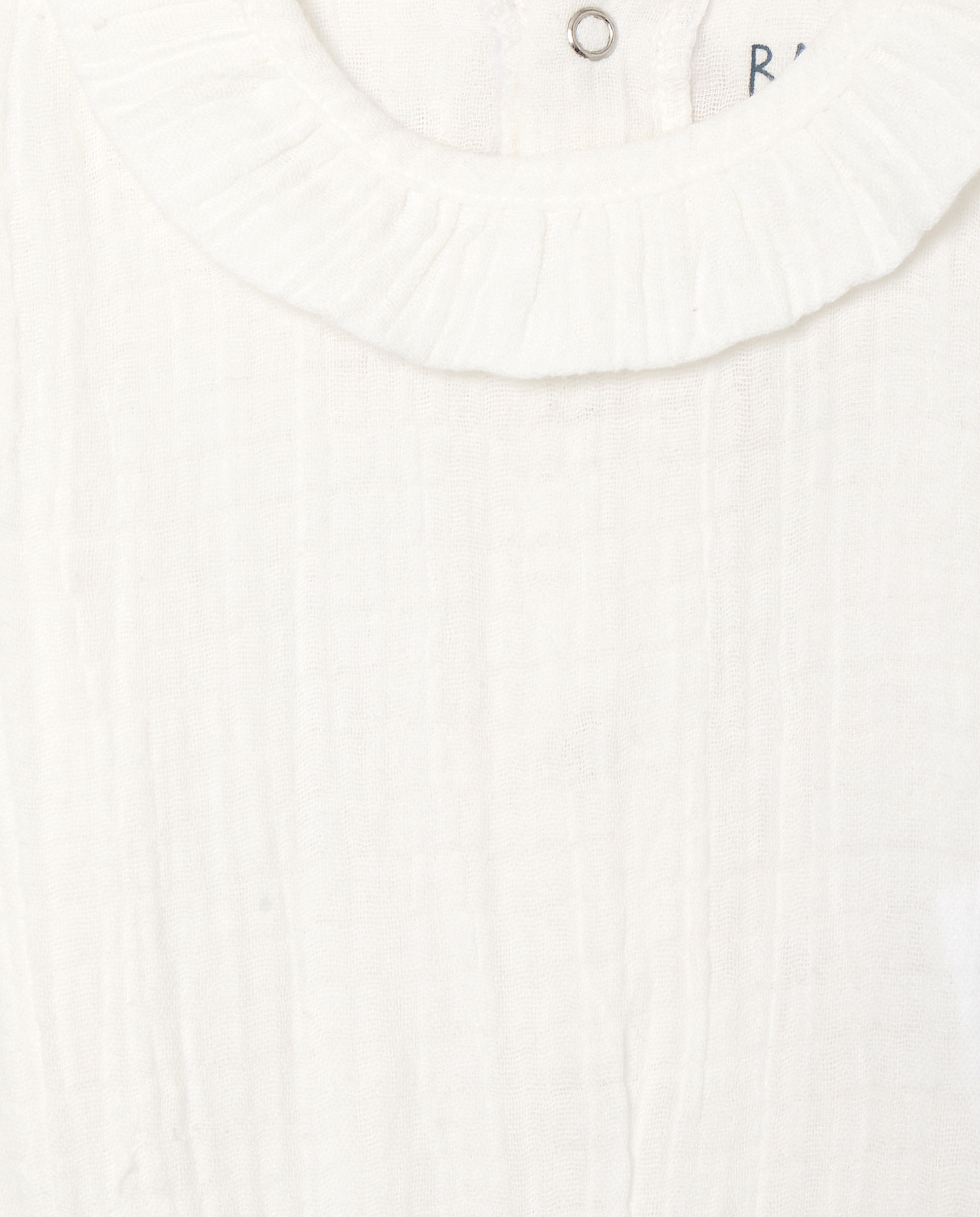 Body Liso de Chiffon e Single Jersey de Bebé Branco-marfim-3