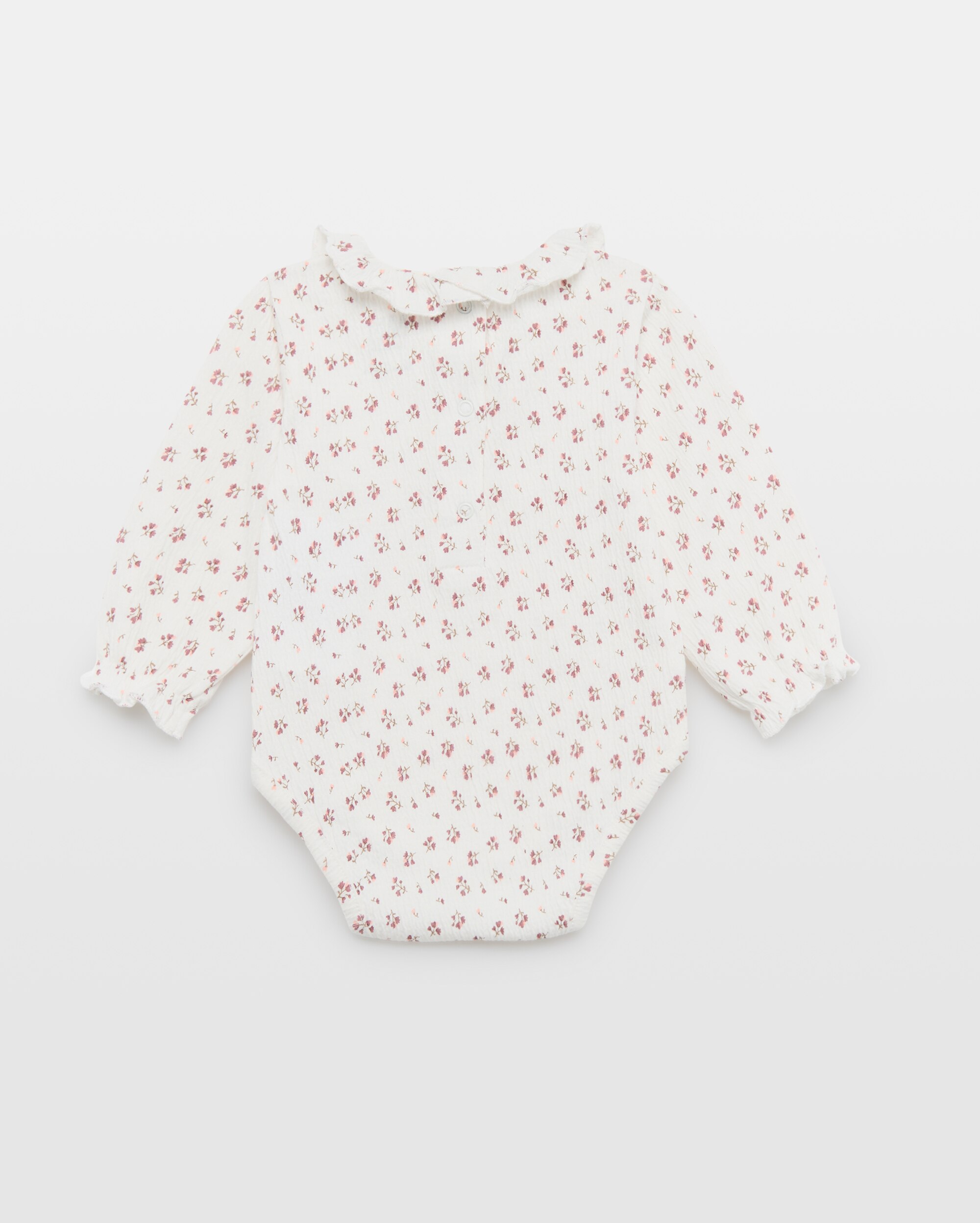 Body de Bebé com Manga Comprida e Estampado Floral Baby El Corte Inglés Rosa-2