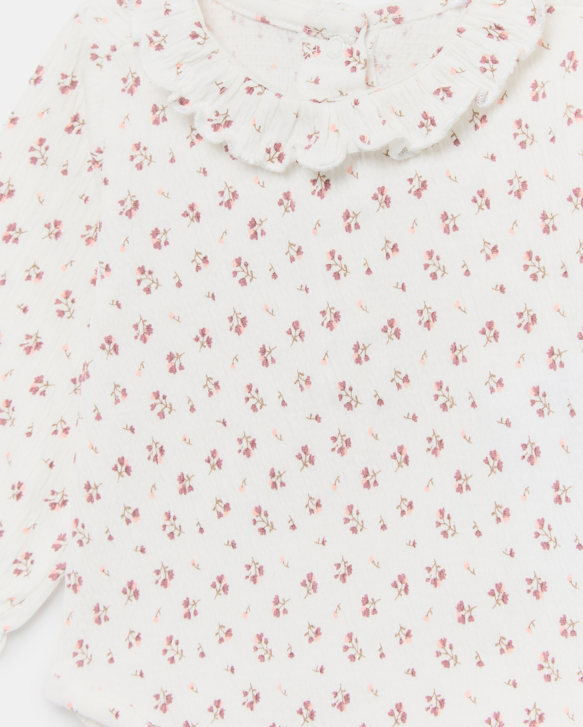 Body de Bebé com Manga Comprida e Estampado Floral Baby El Corte Inglés Rosa-3