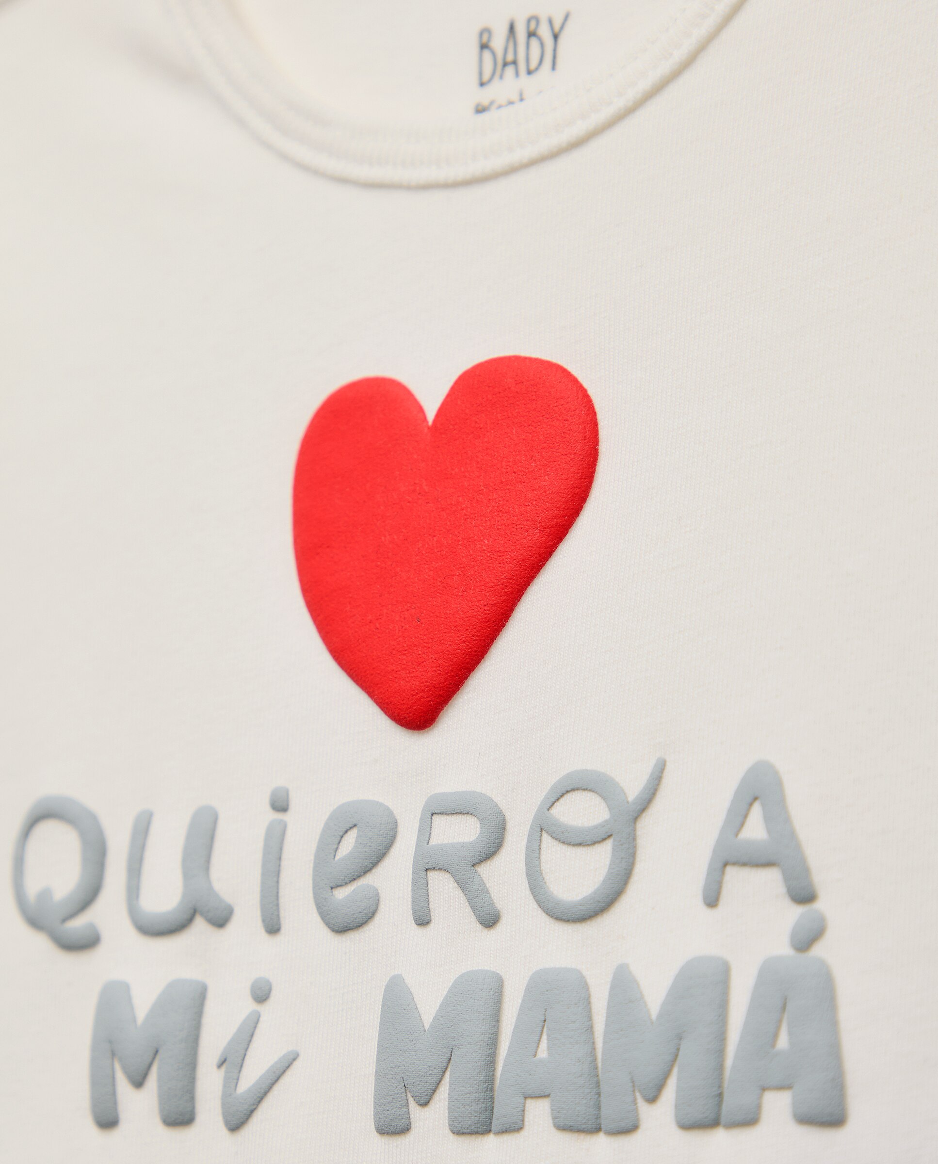 Body de Bebé com Mensagem de Tom em Contraste Baby El Corte Inglés Branco-marfim-3