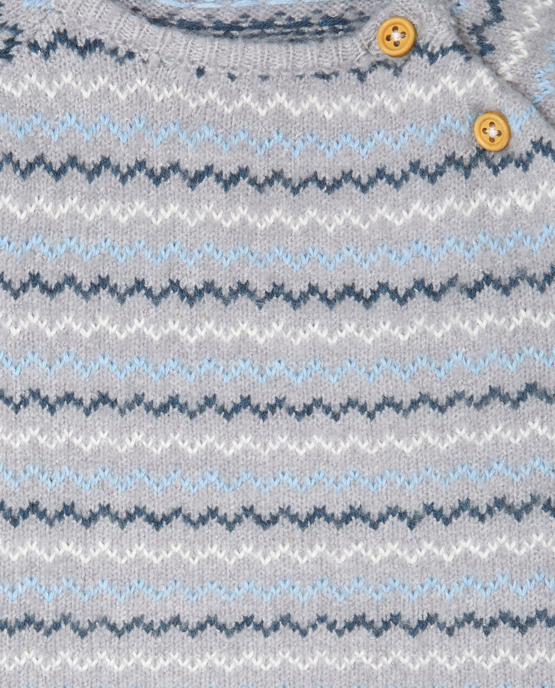 Conjunto Liso de Tricot de Bebé com Jacquard 430 Azul Escuro-3