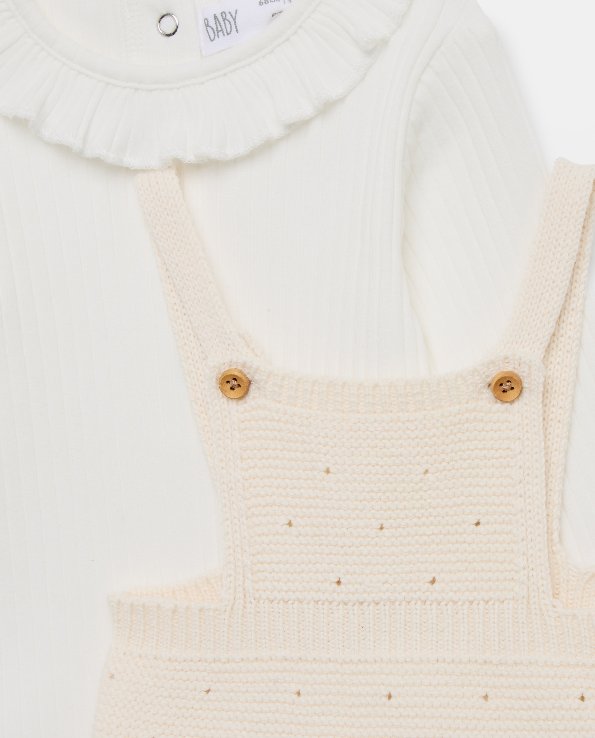 Conjunto para bebé de 2 piezas peto en tricot y body - Baby El Corte Inglés - Verde Verde-3