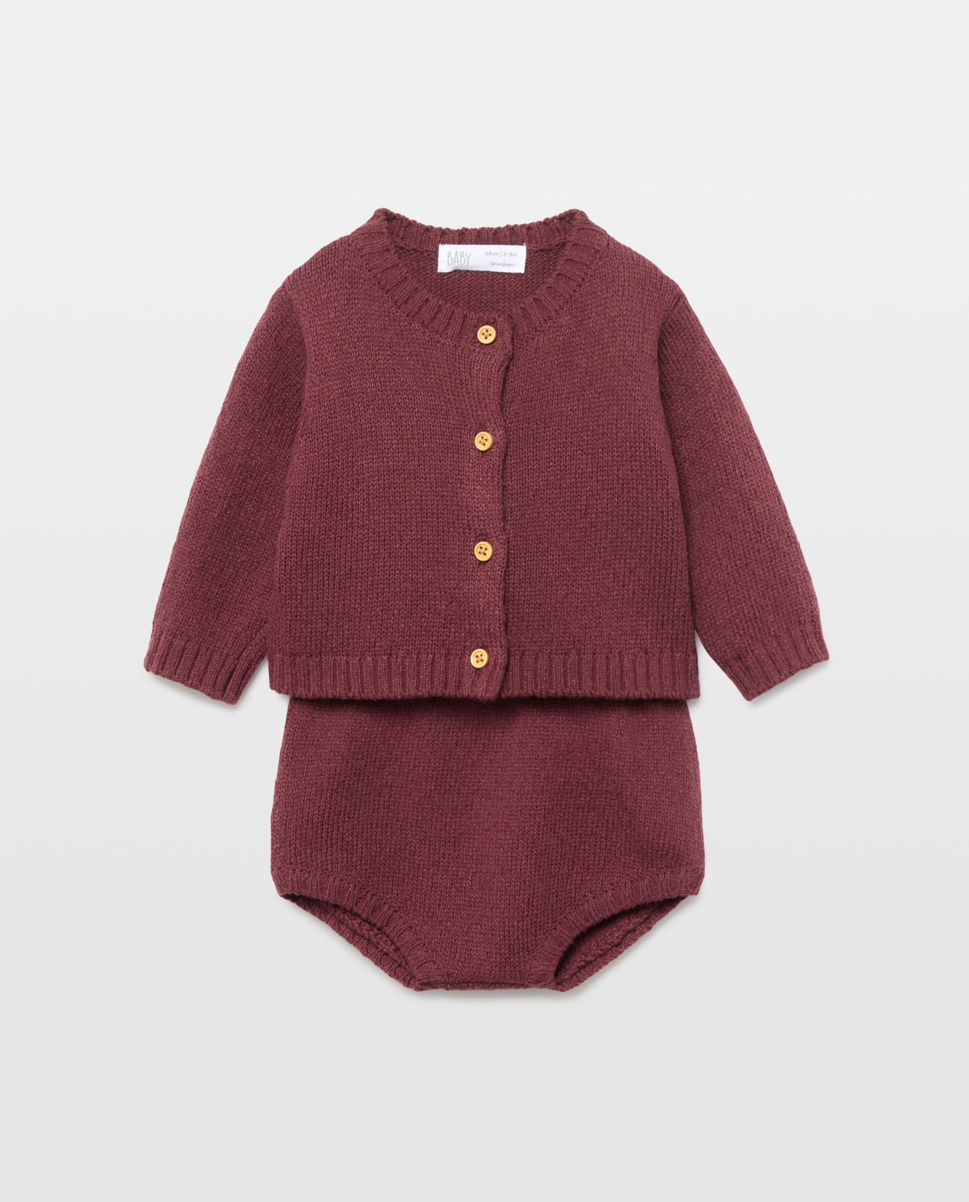 Imagem 0 de Conjunto de 2 Peças de Tricot de Bebé com Casaco e Calções