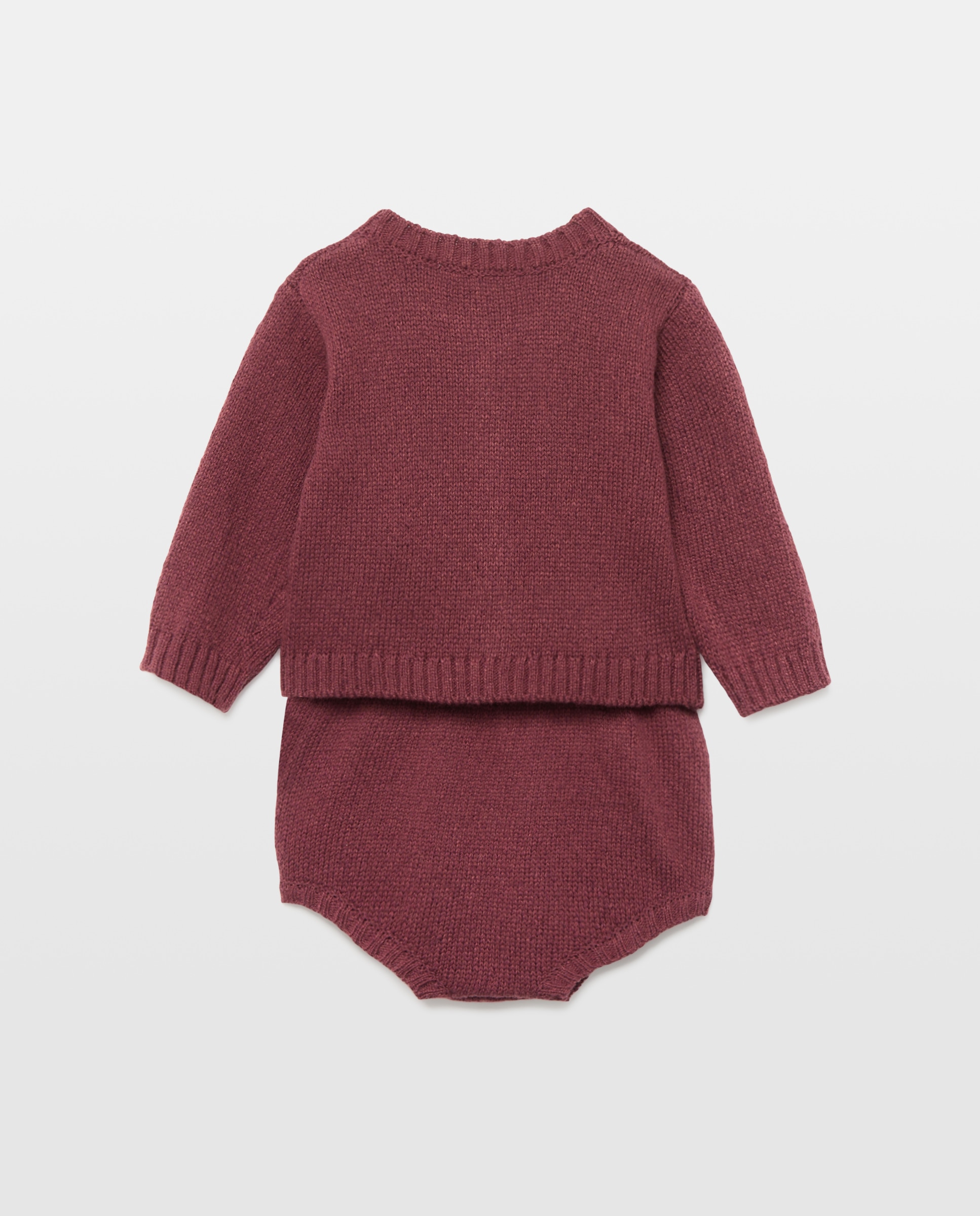 Conjunto de 2 Peças de Tricot de Bebé com Casaco e Calções 200 Rosa-2