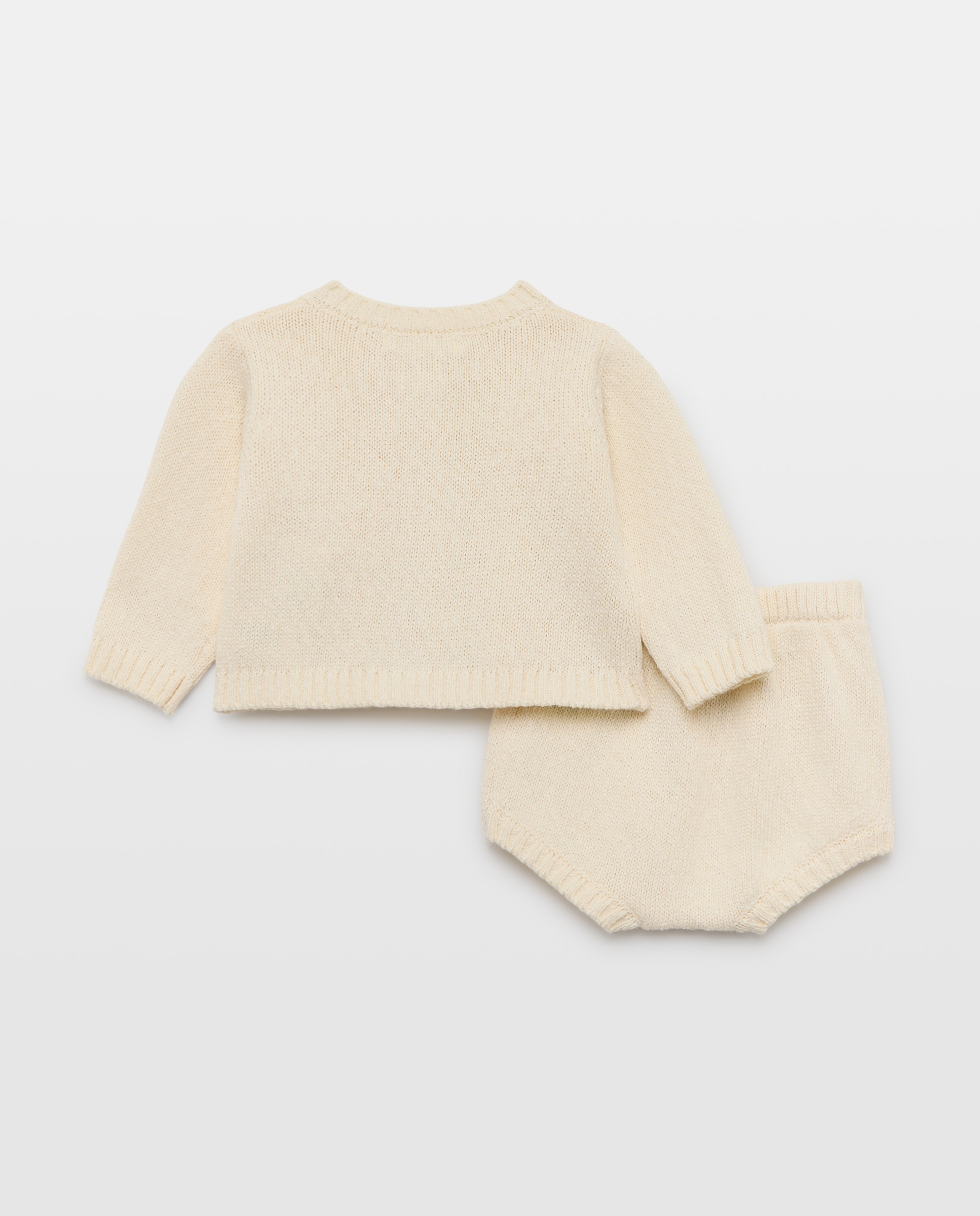 Conjunto 2 piezas tricot de chaqueta y pantalón corto de bebé - Baby El Corte Inglés - 120 Crudo 120 Crudo-2