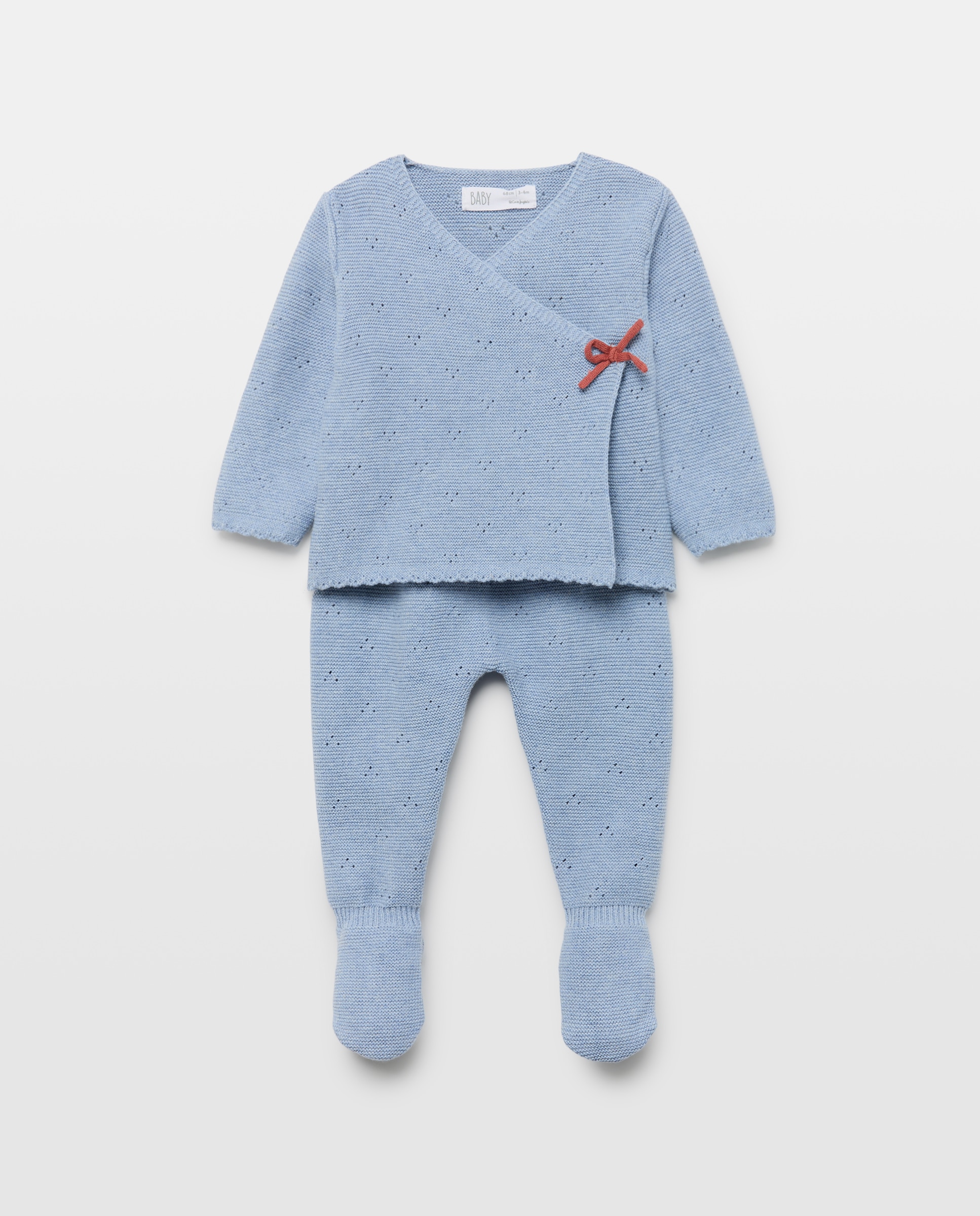 Conjunto 2 piezas de bebé largo tricot con polaina - Baby El Corte Inglés - 410 Azul claro 410 Azul claro-1