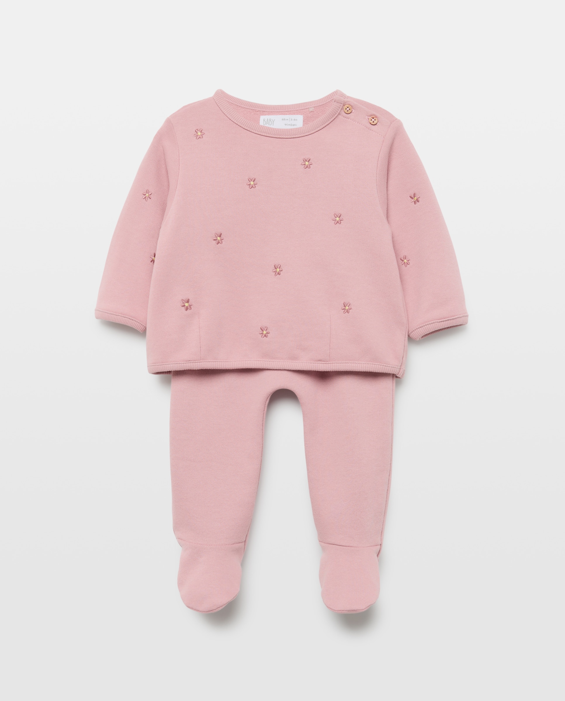 Imagen 1 de Conjunto 2 piezas de bebé largo felpa con polaina - Baby El Corte Inglés - Rosa claro Rosa claro