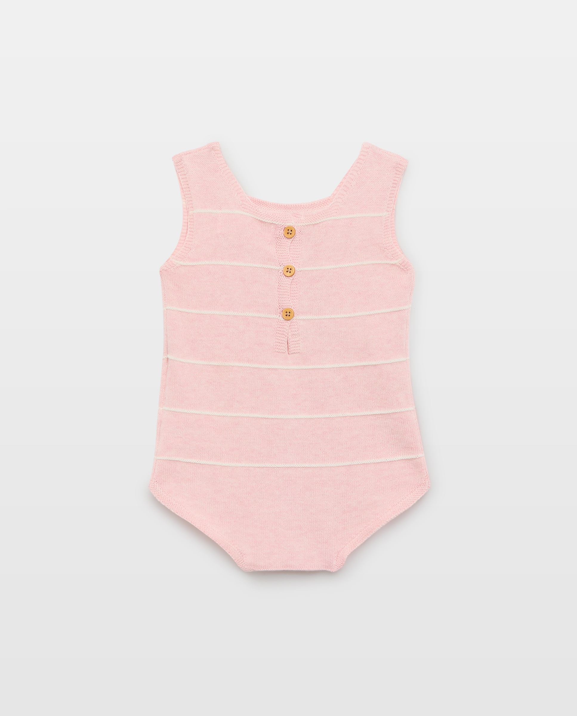 Jardineiras de Tricot de Bebé sem Mangas Baby El Corte Inglés Rosa-2