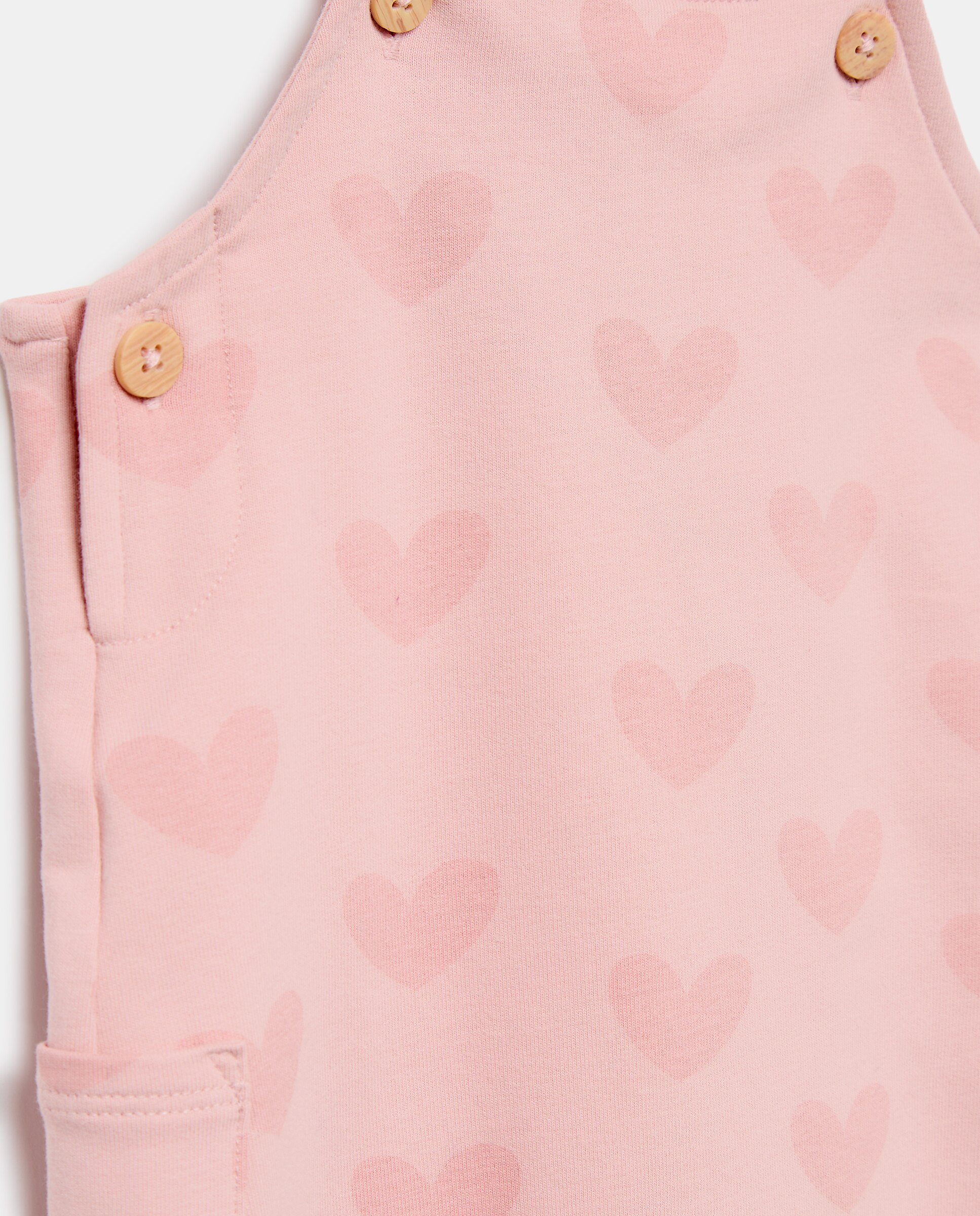 Jardineiras de Bebé em Felpa com All Over Print Baby El Corte Inglés Rosa-3
