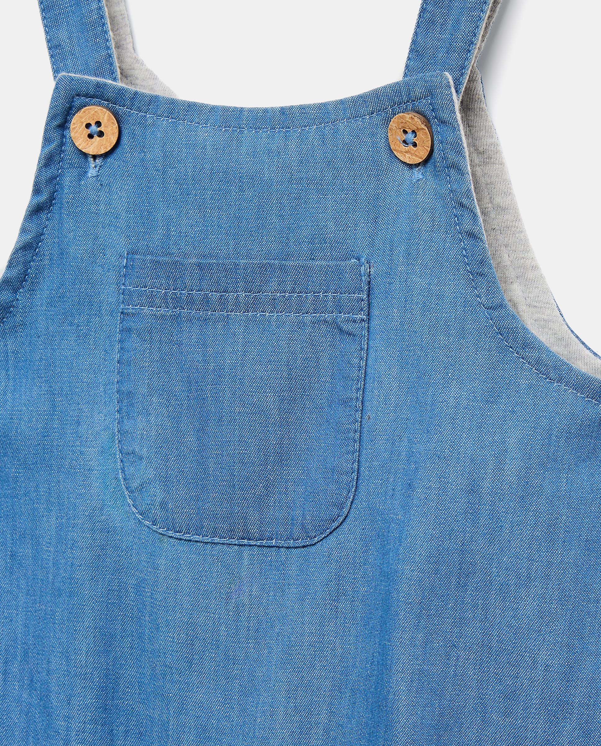 Jardineiras de Chambray de Bebé 410 Azul Claro-3