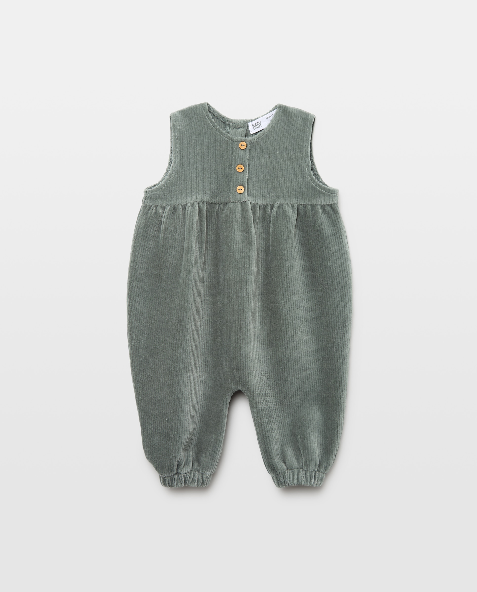Peto de pana liso de bebé - Baby El Corte Inglés - Verde Verde-1