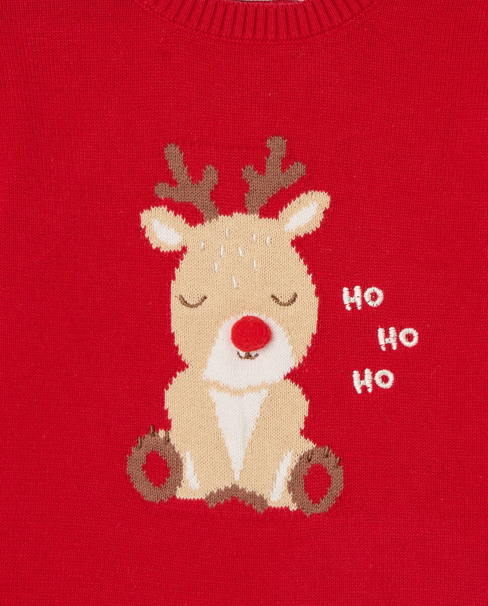 Babygrow de Tricot Liso Comprido de Bebé 600 Vermelho-3