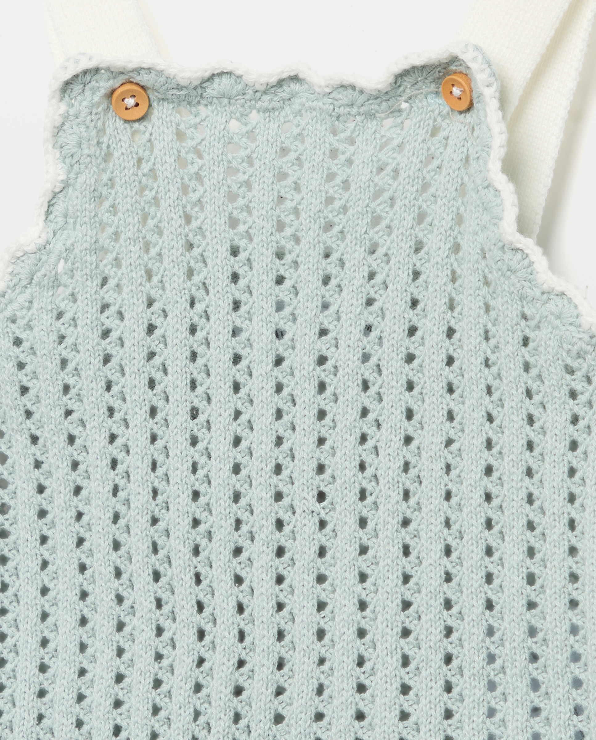 Babygrow de Tricot Liso de Bebé Baby El Corte Inglés Branco-marfim-3