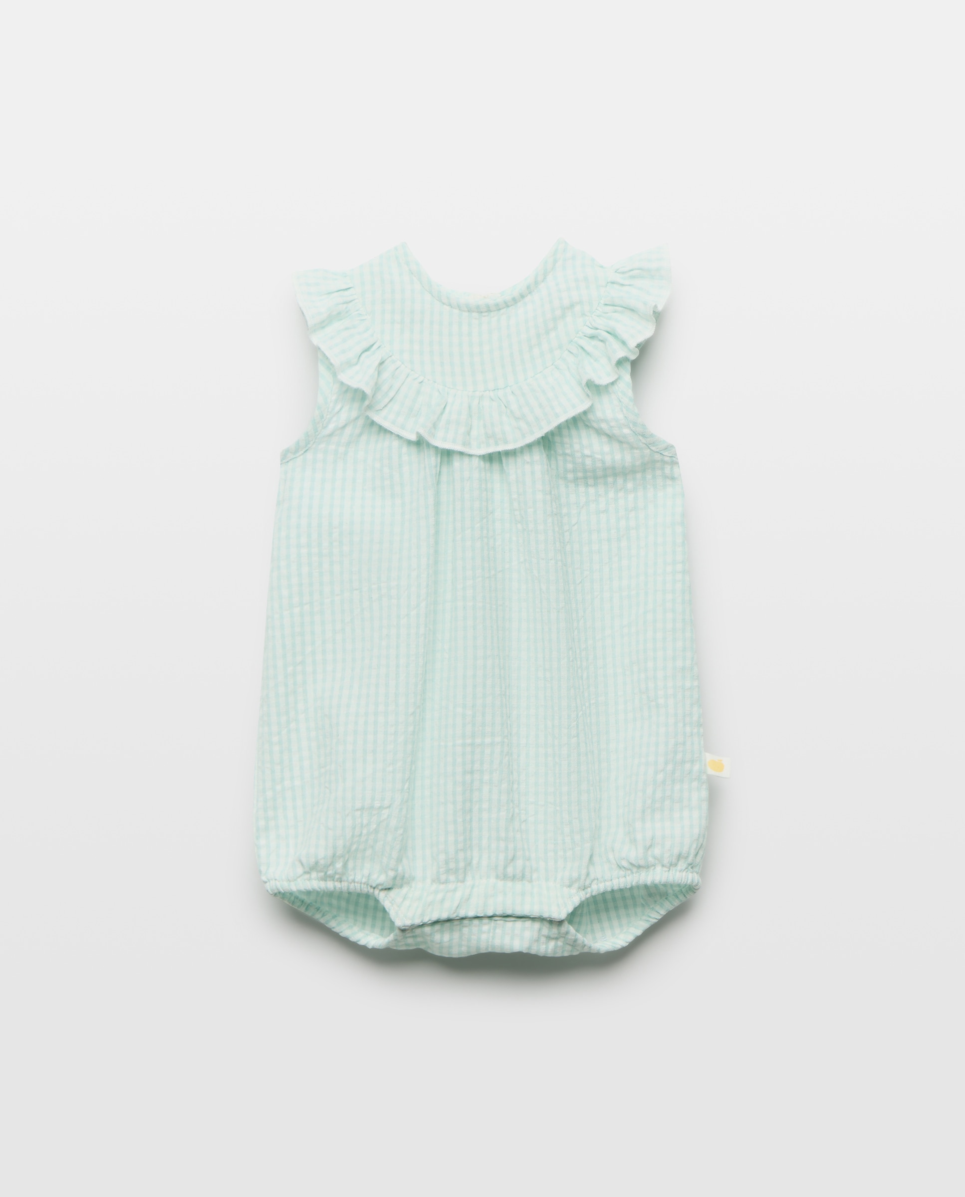 Babygrow Vichy de Bebé sem Mangas e com Folho Baby El Corte Inglés Verde-1
