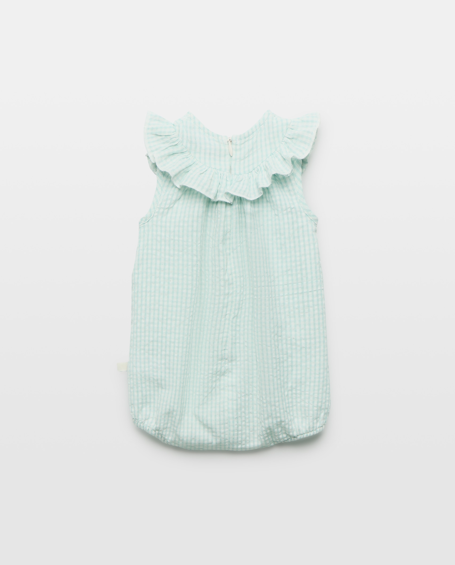 Babygrow Vichy de Bebé sem Mangas e com Folho Baby El Corte Inglés Verde-2