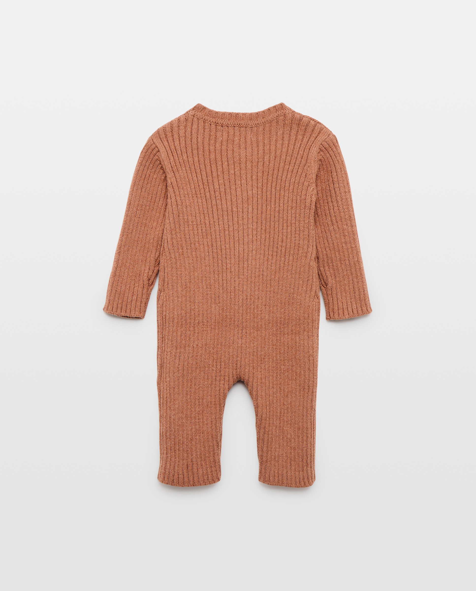 Babygrow de Malha de Bebé com Botões Castanho-2