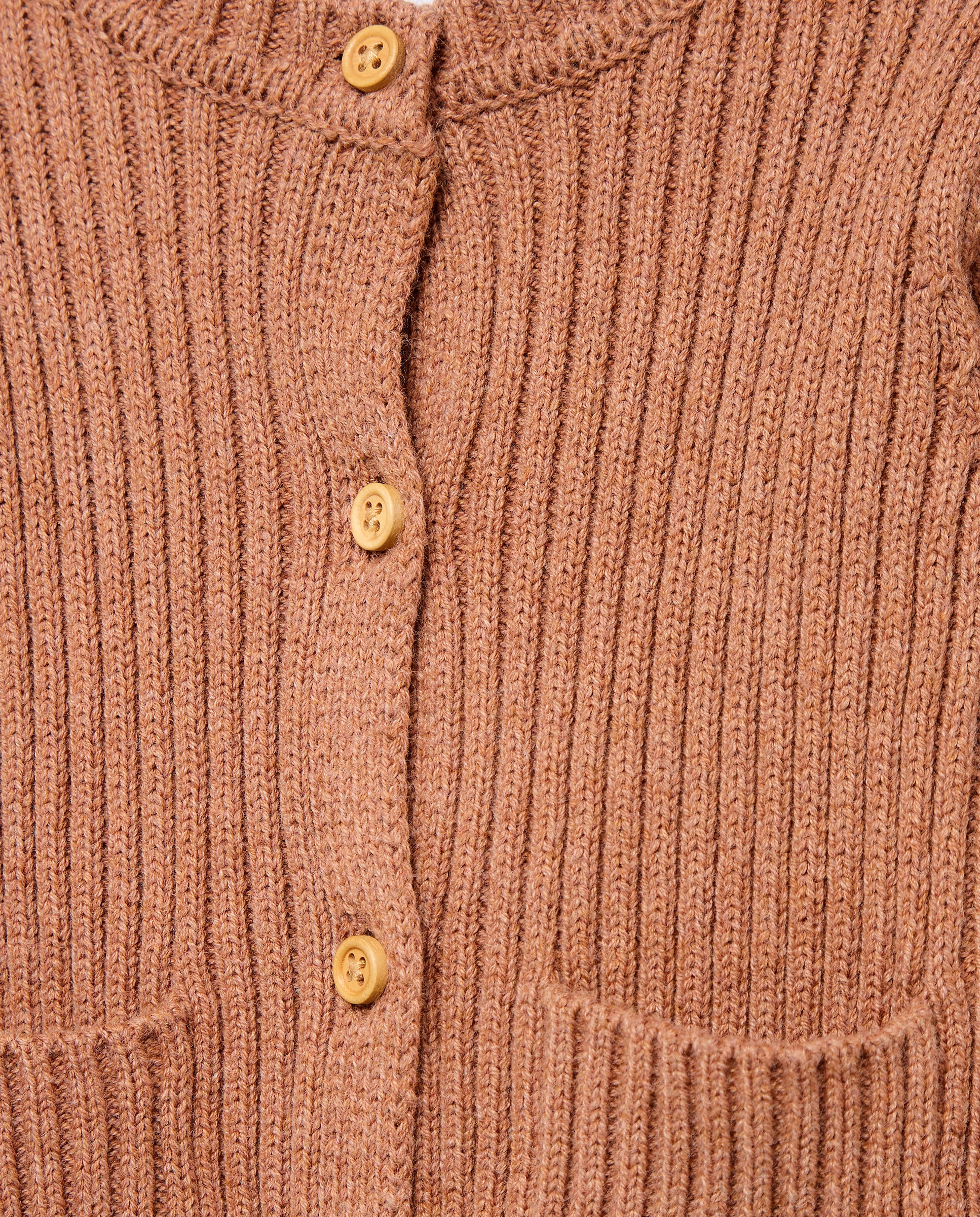 Babygrow de Malha de Bebé com Botões Castanho-3