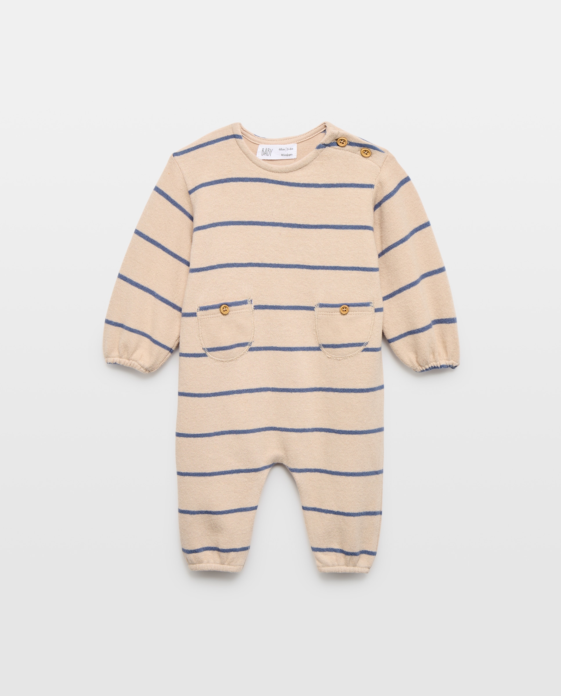 Imagem 0 de Babygrow de Malha Cortada de Bebé com Manga Comprida