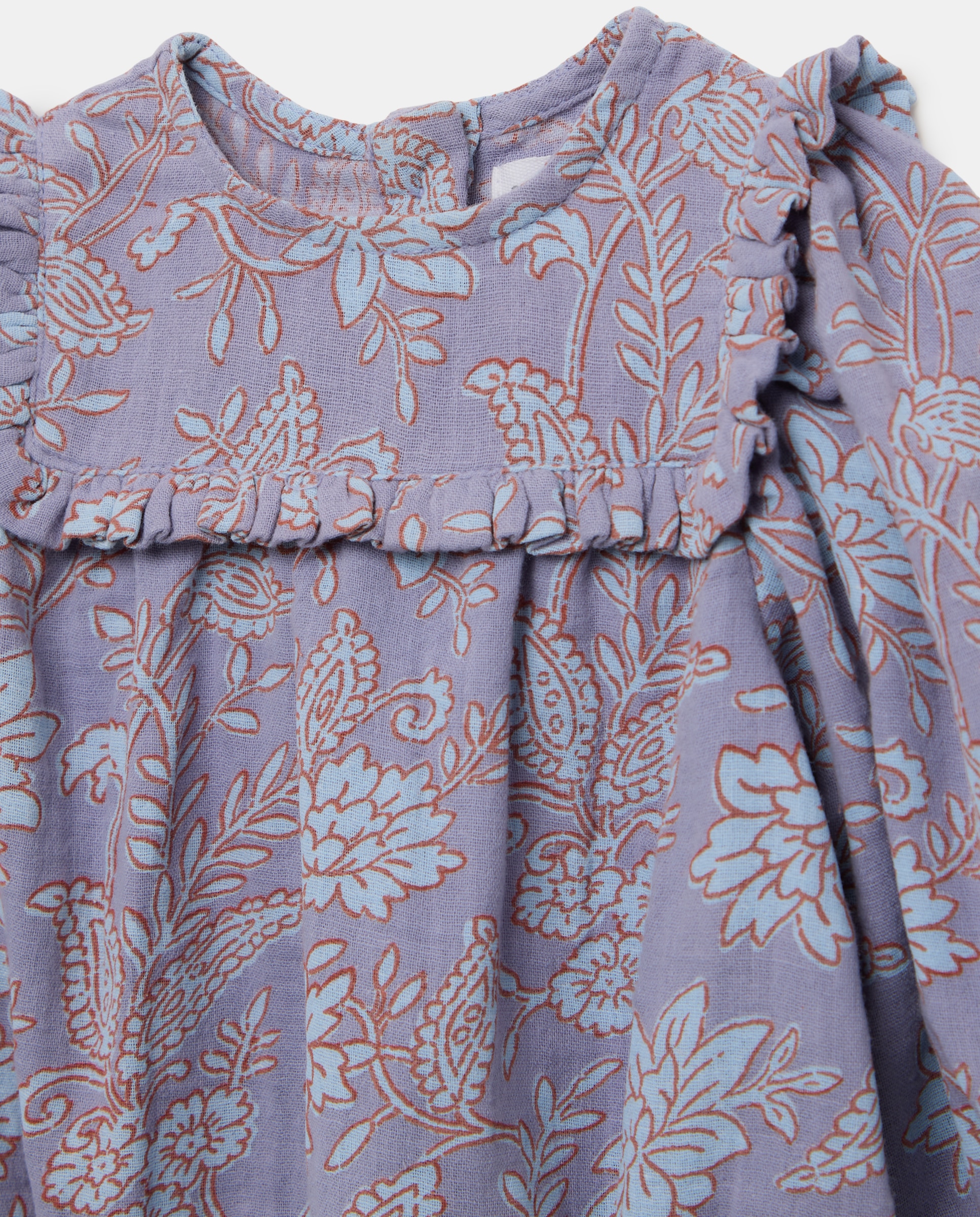 Babygrow de Bebé com Manga Comprida Plana e All Over Print Azul-3