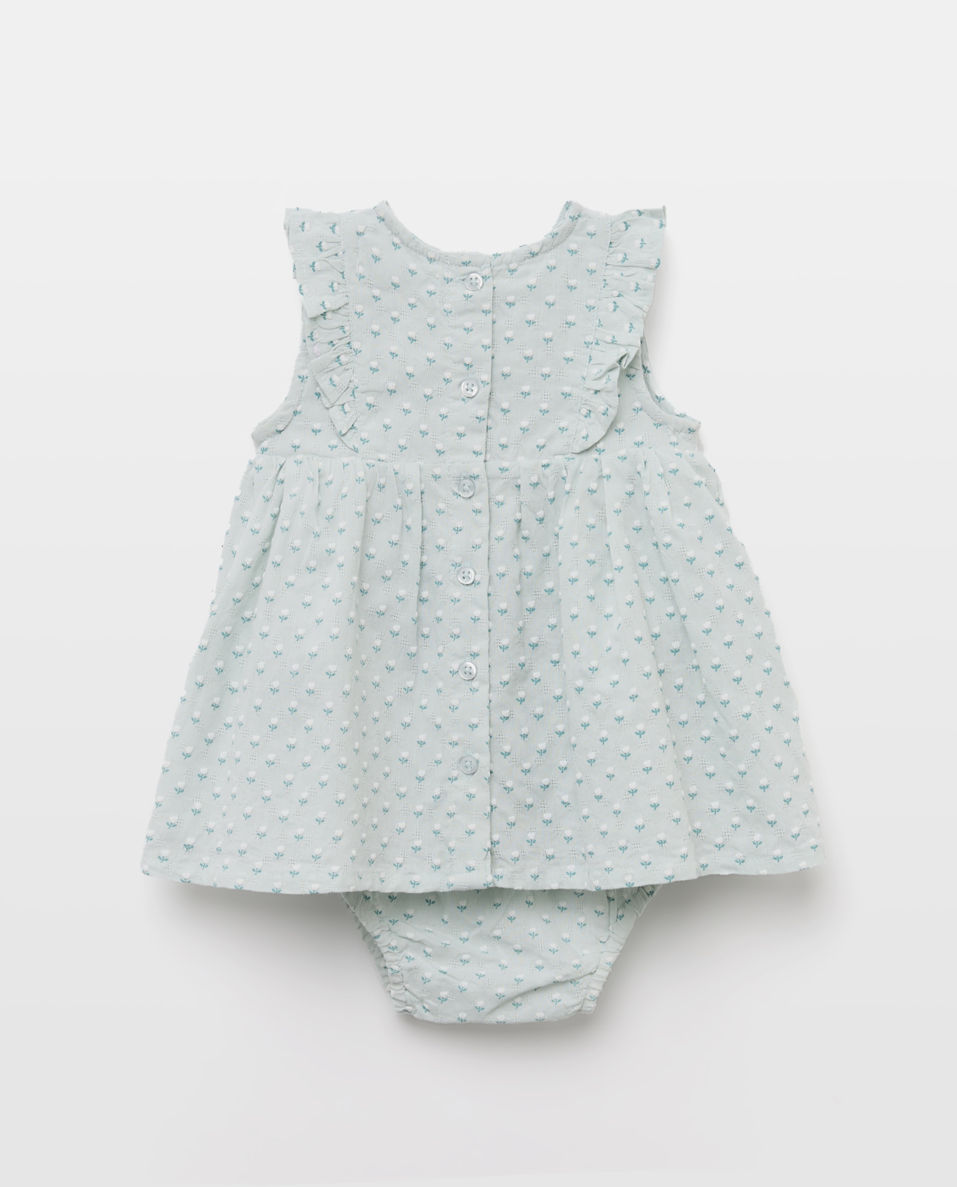 Vestido sem Mangas de Bebé Verde-2