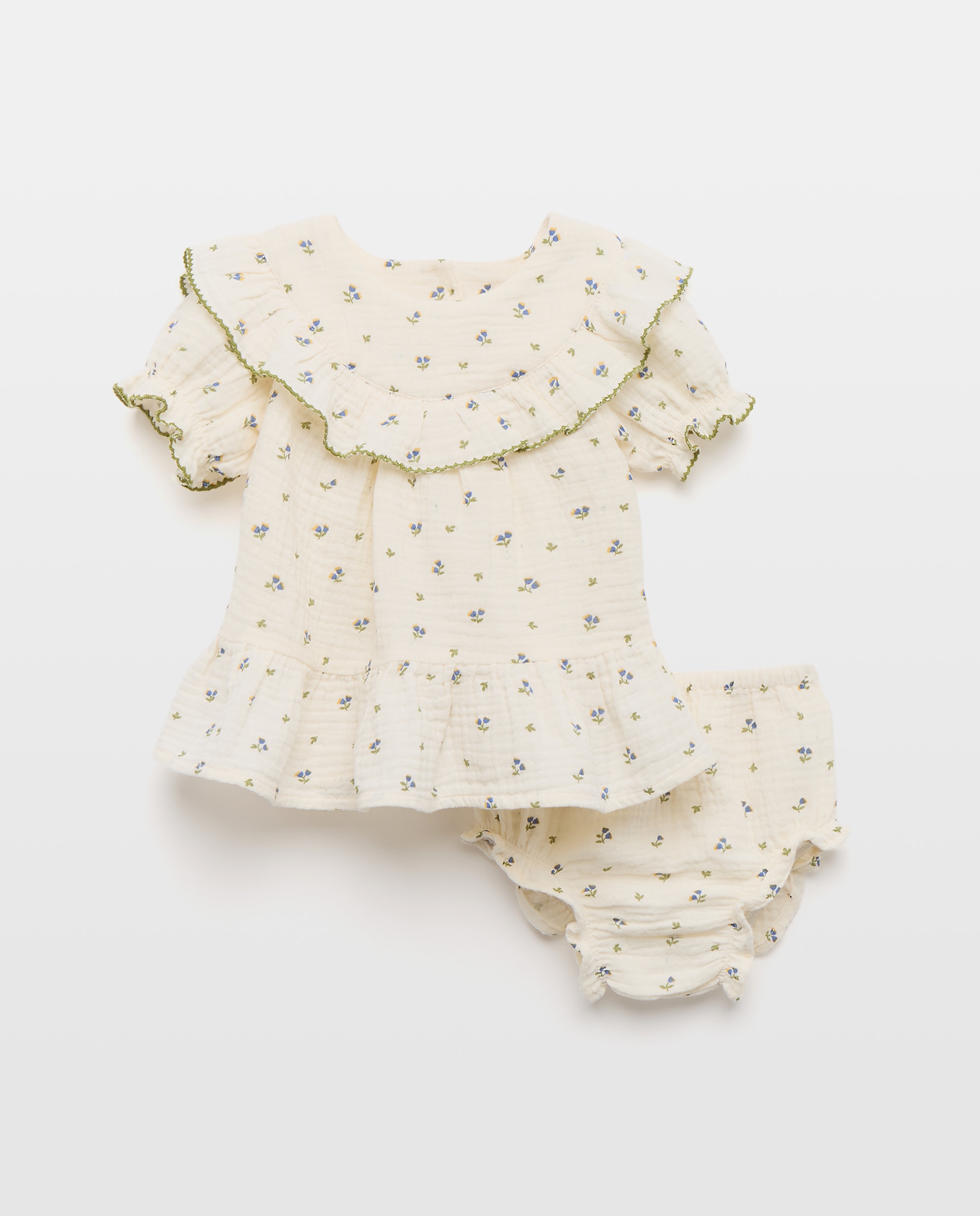 Imagem 0 de Vestido de Bebé com Manga Curta com Folhos
