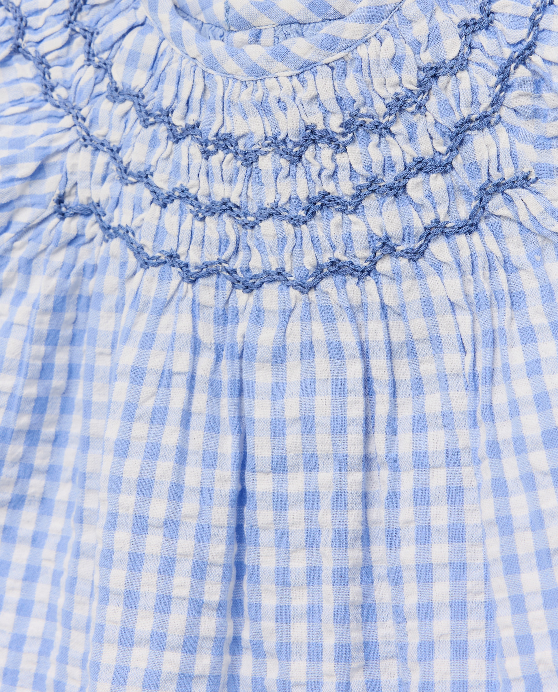 Vestido Vichy de Bebé com Manga Curta Baby El Corte Inglés Azul-3
