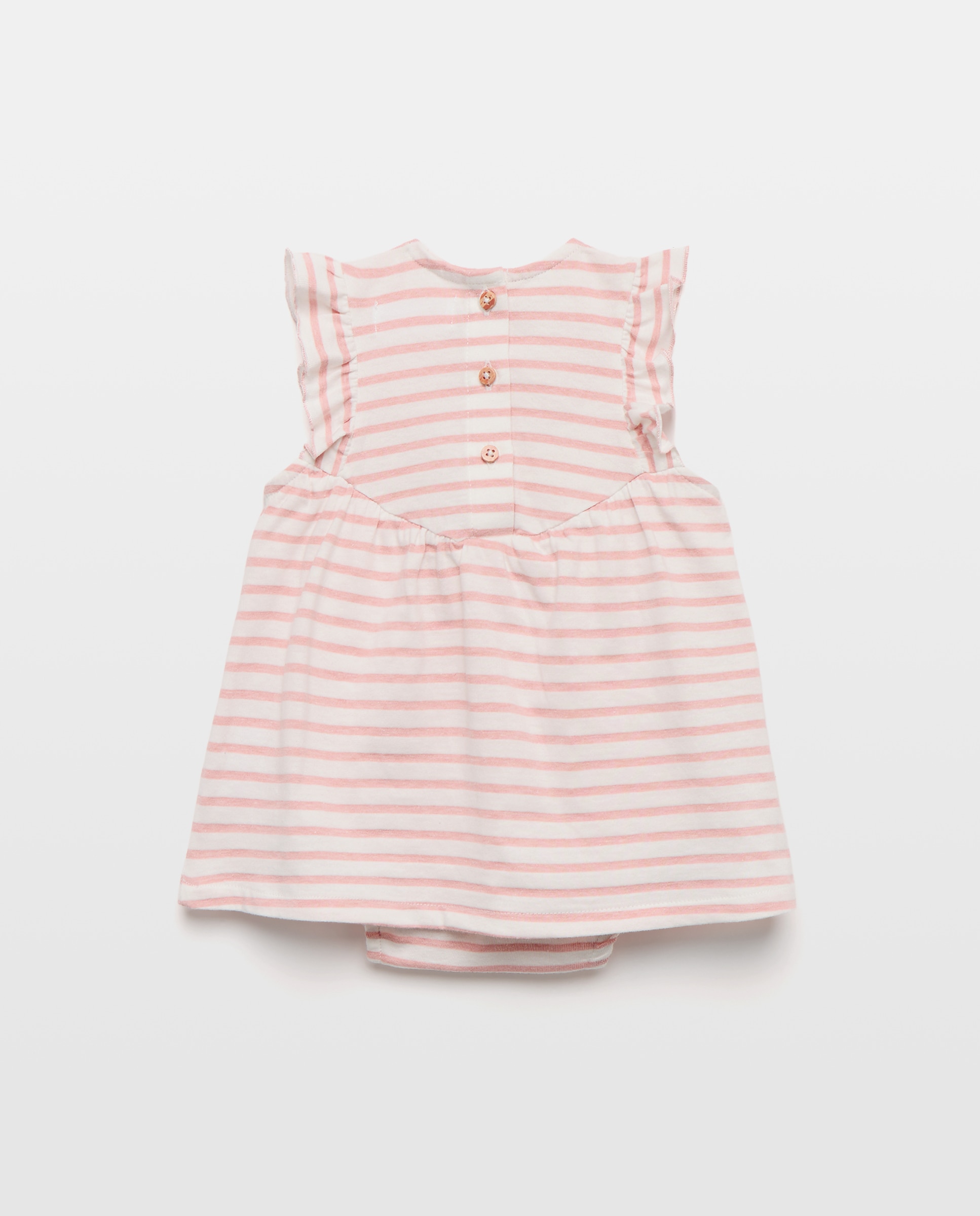 Vestido de Felpa de Bebé sem Mangas Rosa-2