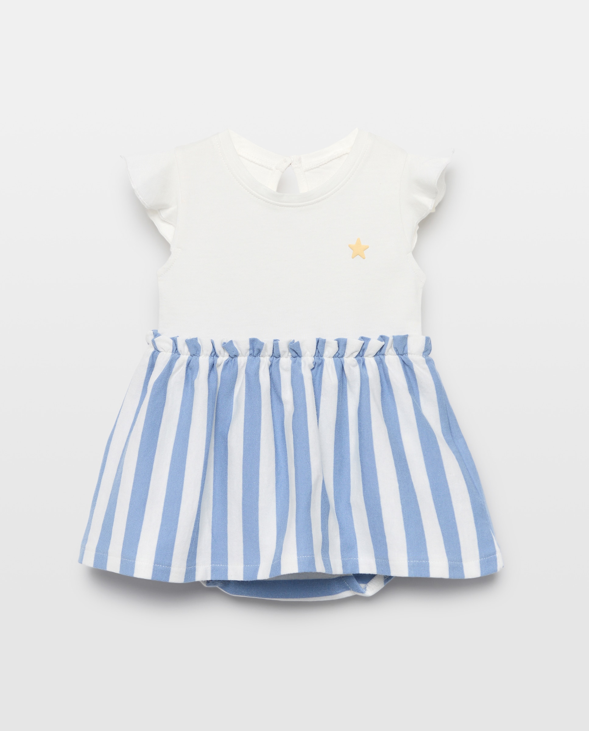 Vestido manga corta falda rayas de bebé - Baby El Corte Inglés - 400 Azul 400 Azul-1