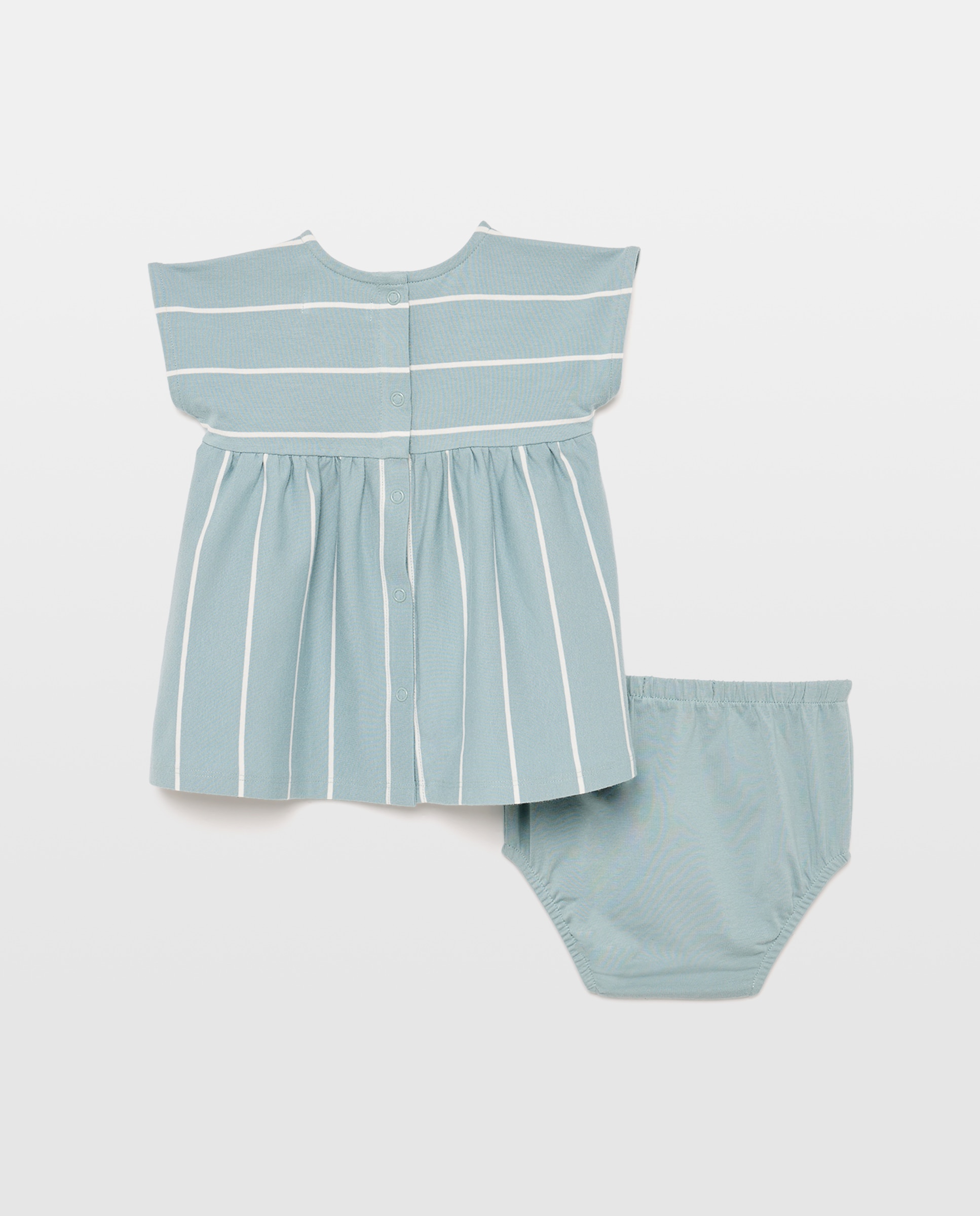 Vestido de Bebé em Felpa com Manga Curta Verde-2