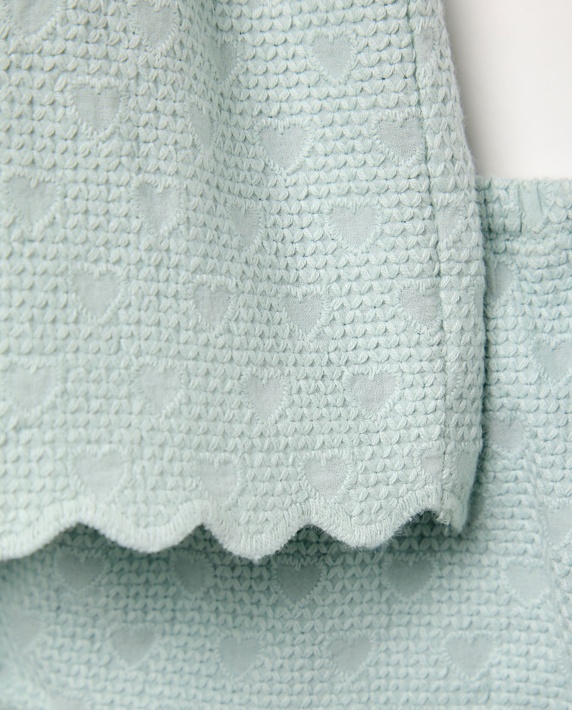 Vestido Jacquard de Bebé sem Mangas Verde-3