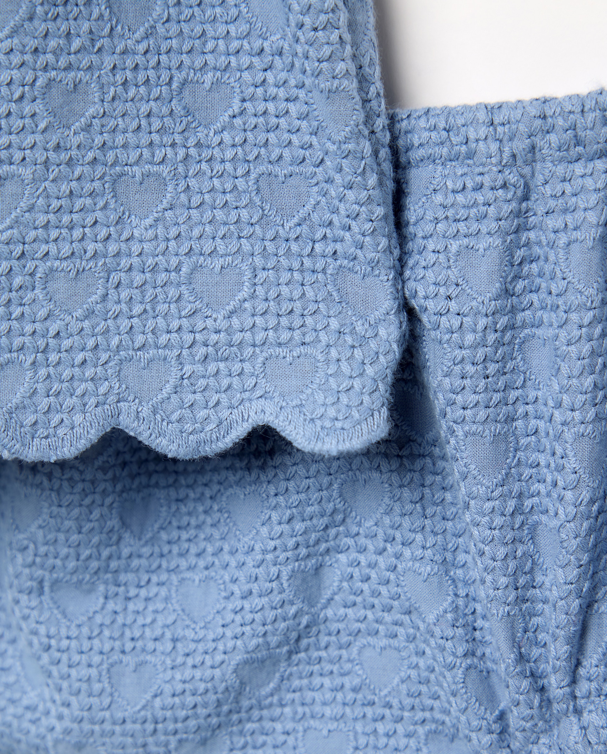 Vestido Jacquard de Bebé sem Mangas Azul-3