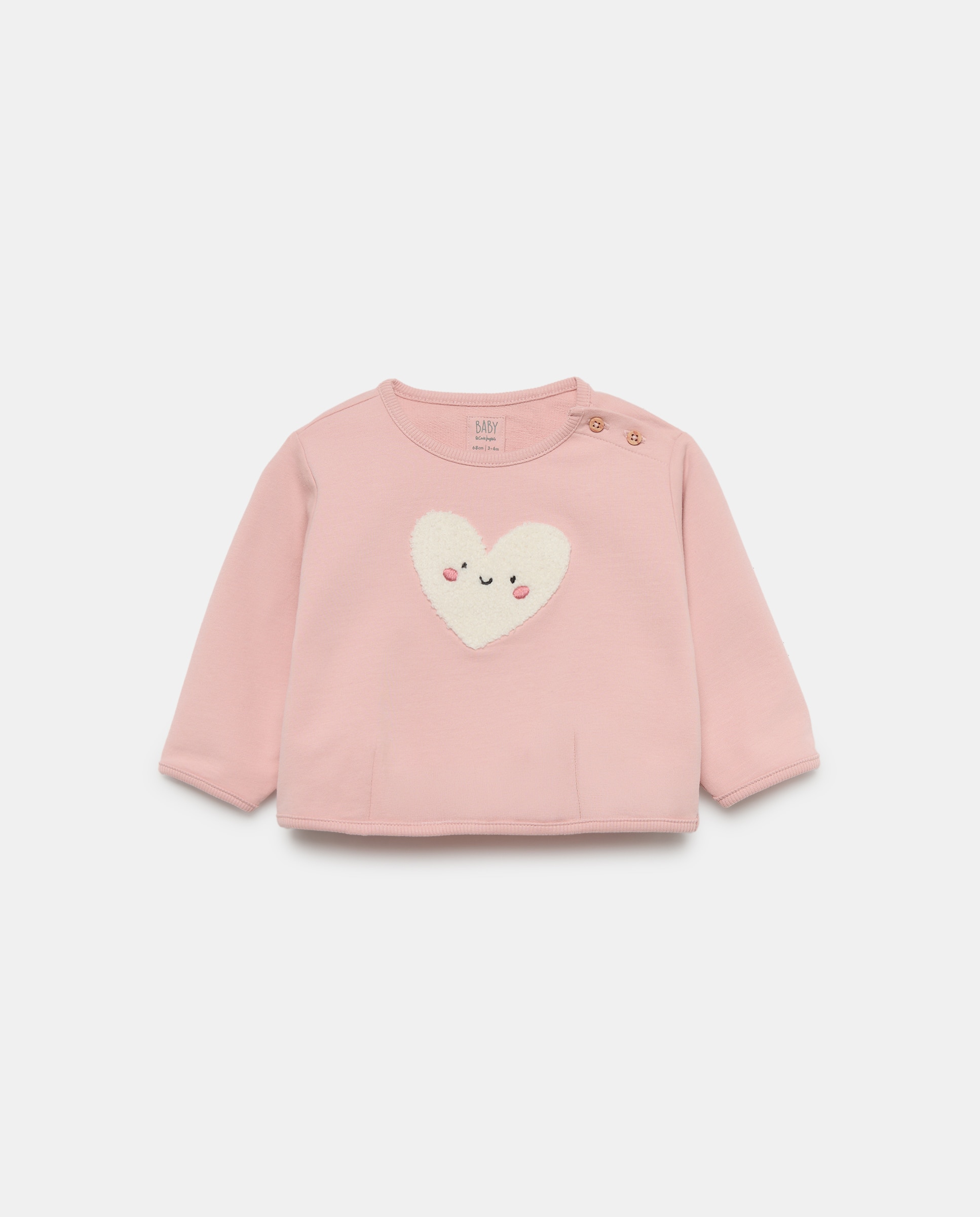 Sudadera de bebé cuello caja fantasía 3D - Baby El Corte Inglés - 200 Rosa 200 Rosa-1