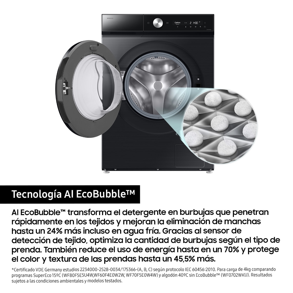 Lavadora Secadora Samsung 9kg/6kg QuickDrive? Clase D/A Negra WD90DB8B85GBU3 (Reacondicionado Grado D) - Negro Negro-6