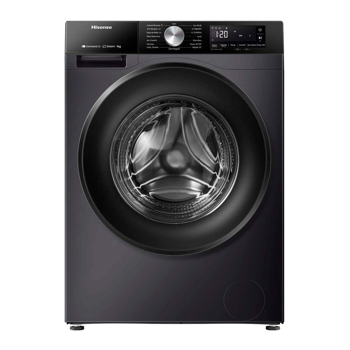 Hisense - Lavadora Hisense 9 kg - 1.400 rpm Serie 3S - WF3S9043BB3 (Reacondicionado Grado D).