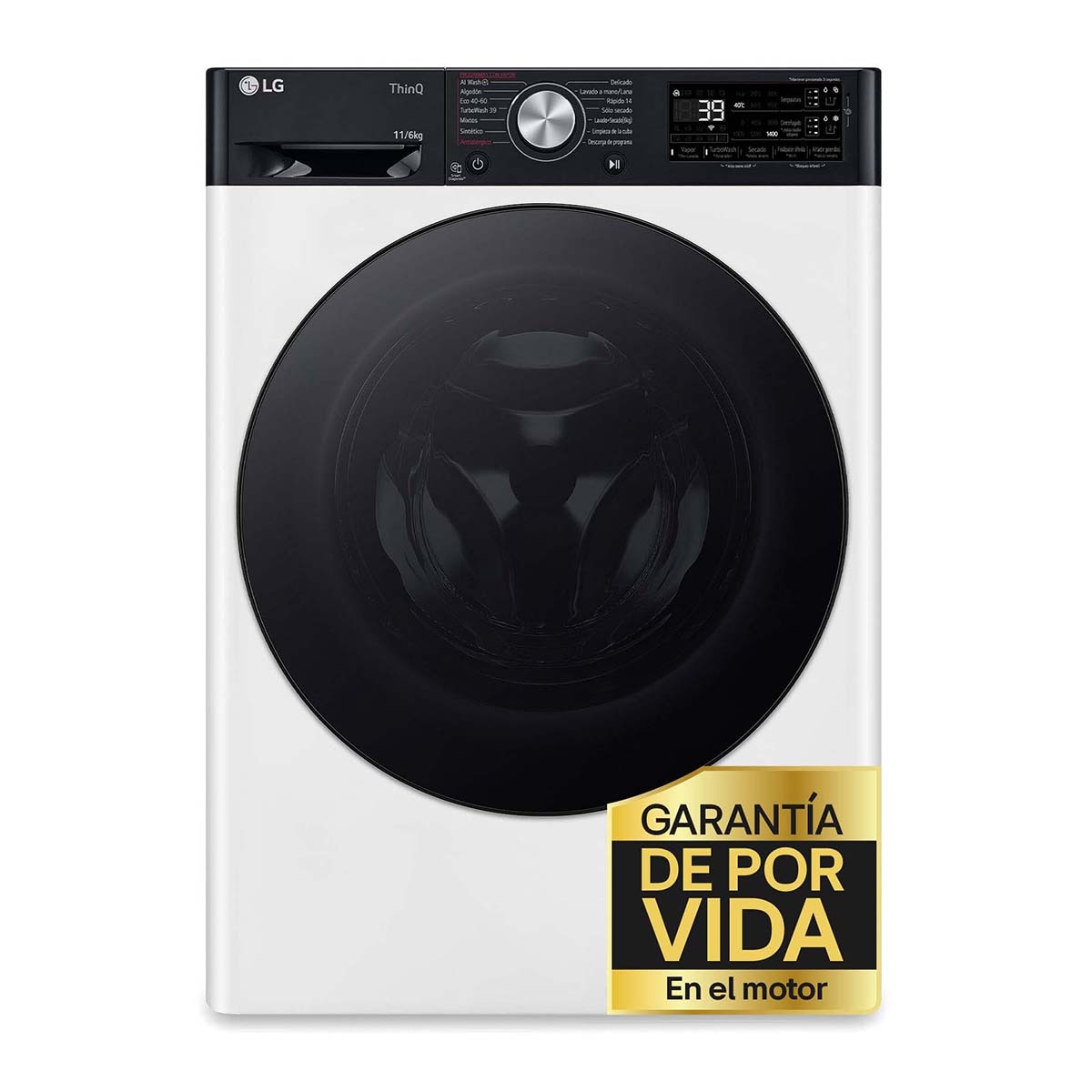 LG - Lavadora secadora LG 11 kg lavado, 6 kg secado1400 rpm, Turbowash 360º, Autodosificación - F4DR7511AGW (Reacondicionado Grado C).