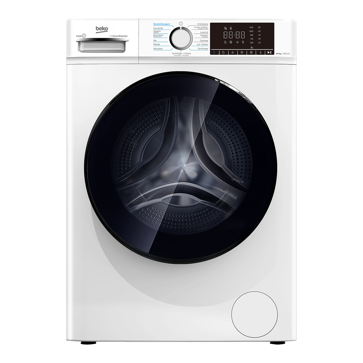 Beko - Lavadora secadora Beko 8 Kg - 1400 rpm, función vapor - B1D85364WSPT (Reacondicionado Grado C).