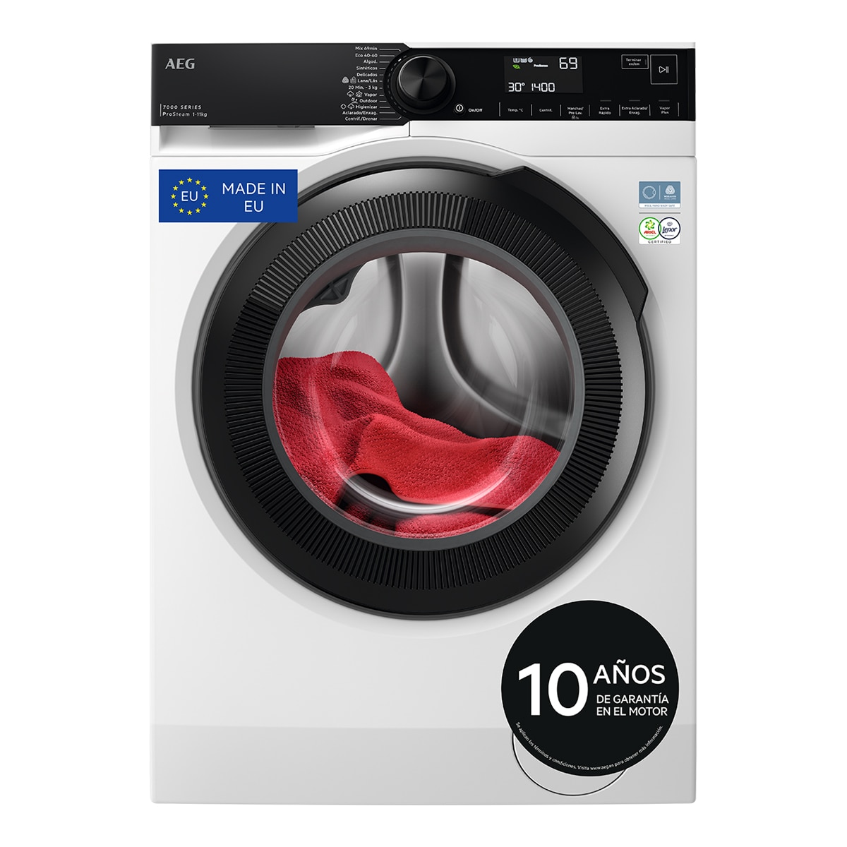 AEG - Lavadora AEG 11 kg - 1400 rpm, Serie 7000 ProSteam - LFSR7304L4BP (Reacondicionado Grado D).