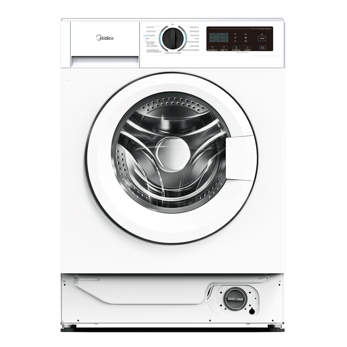 Midea - Lavadora integrable Midea 8 Kg, 1400 rpm - MFA06W80BA10-W-ES (Reacondicionado Grado D).